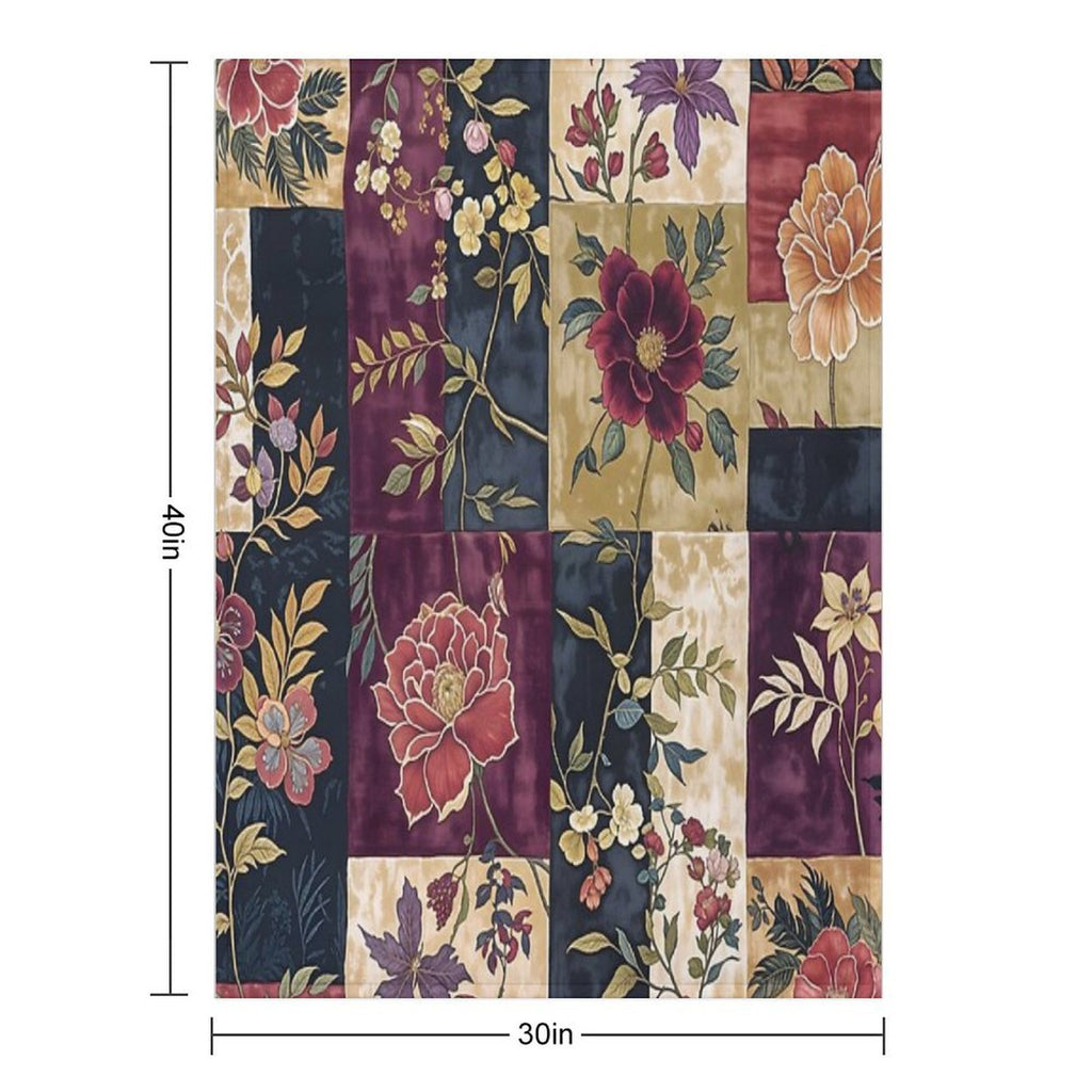 Ruby Myrrh Floral Patchwork Durable Throw Blanket