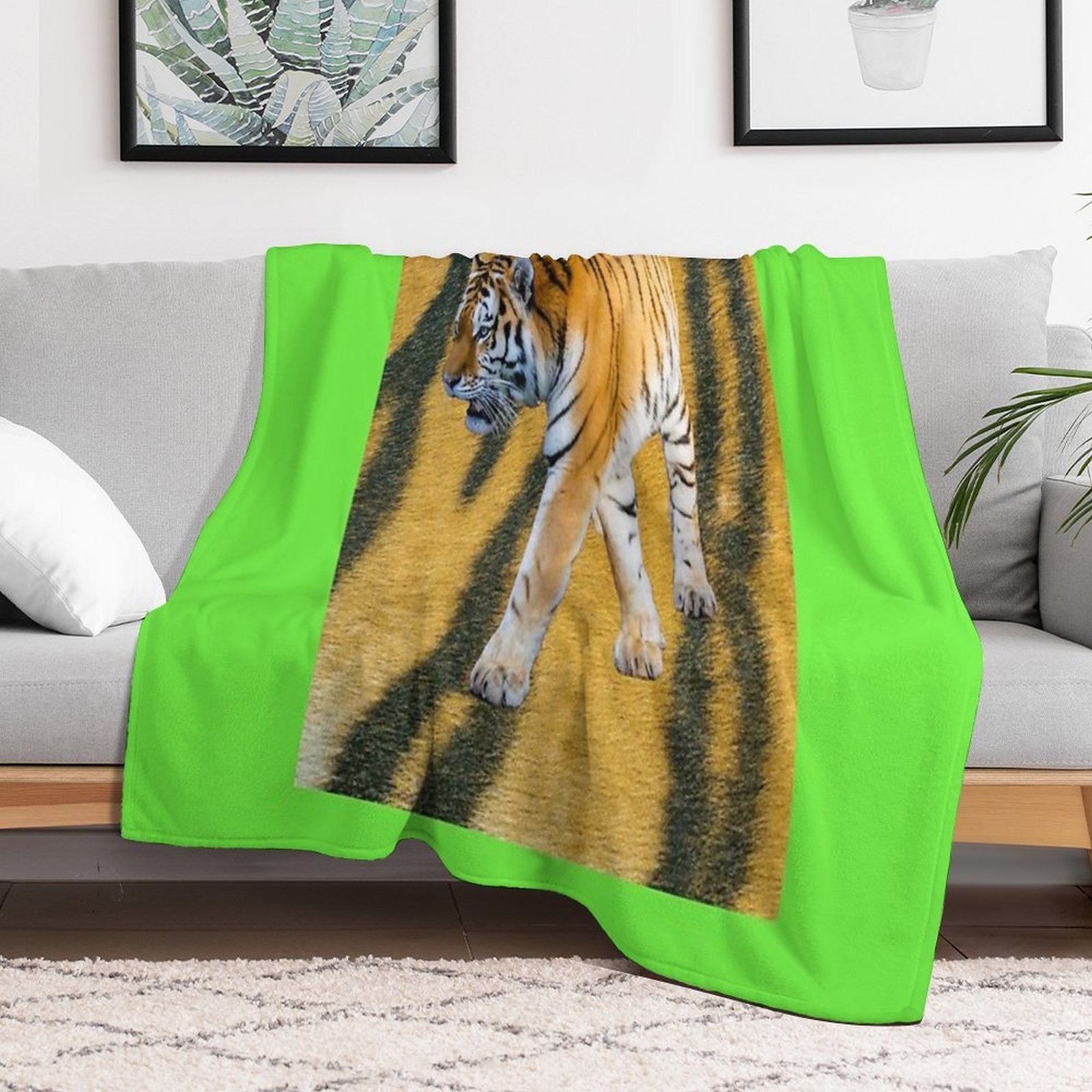 Copy of Copy of Copy of Copy of Copy of TIGER IN BEAUTIFUL COLORS. Wrinkle-free Throw Blanket
