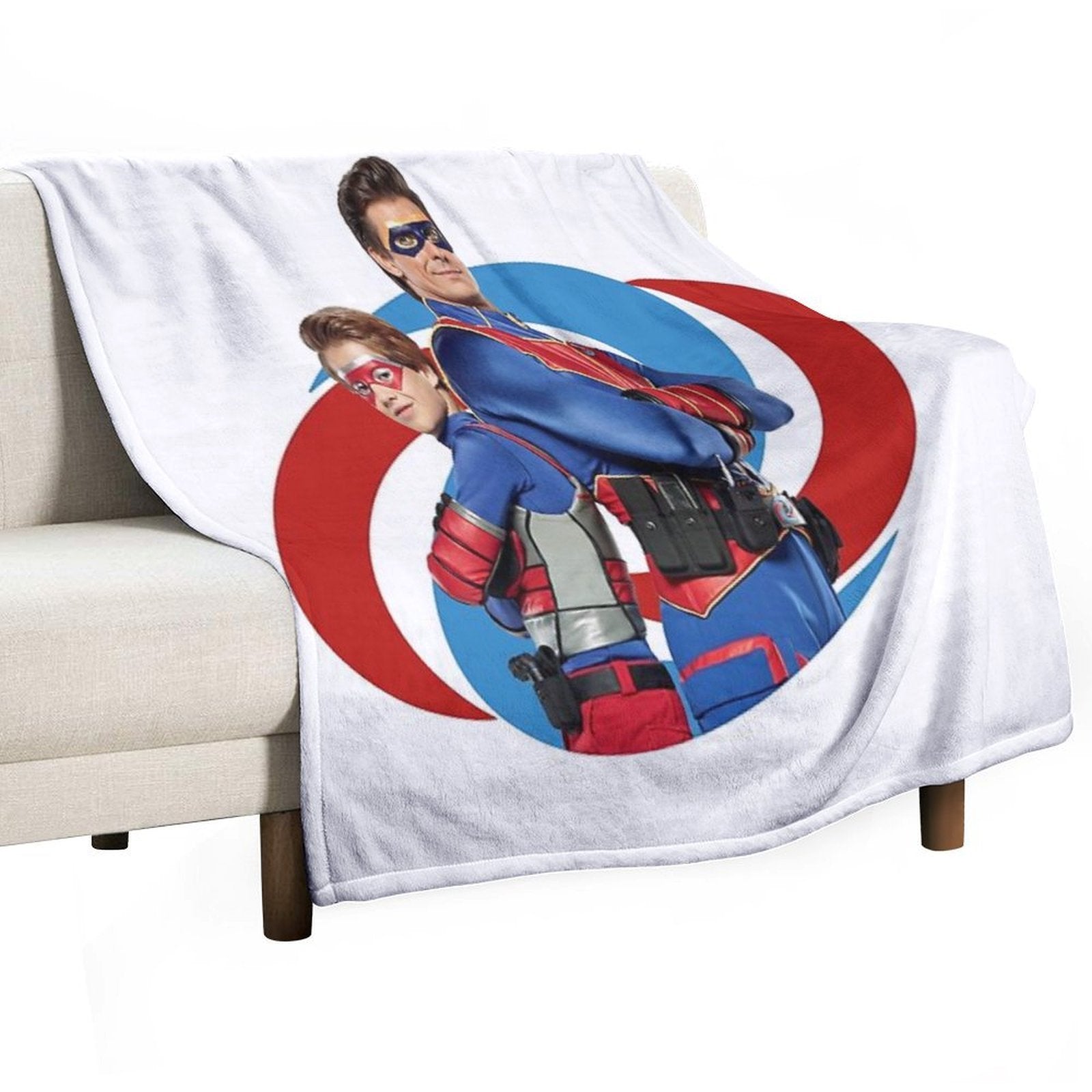 Captain Man And Kid Danger Sustainable Throw Blanket