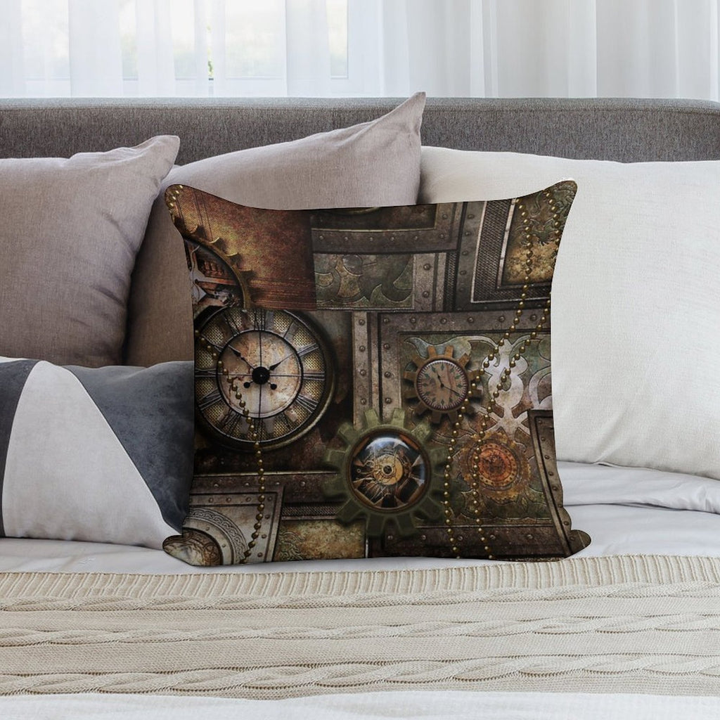 Steampunk, Wonderful Clockwork with Gears Soft Home Decor Throw Pillow