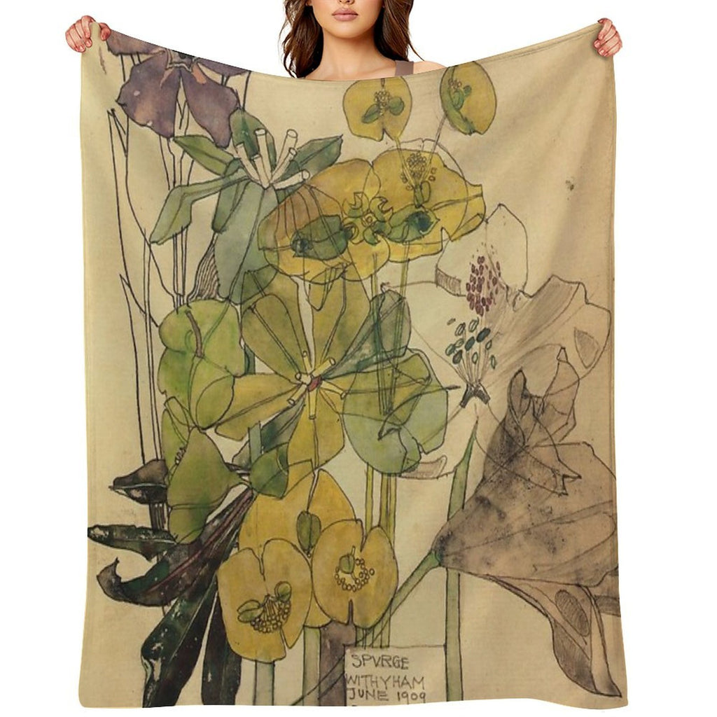 Spurge With Yham-Charles Rennie Mackintosh Versatility Throw Blanket