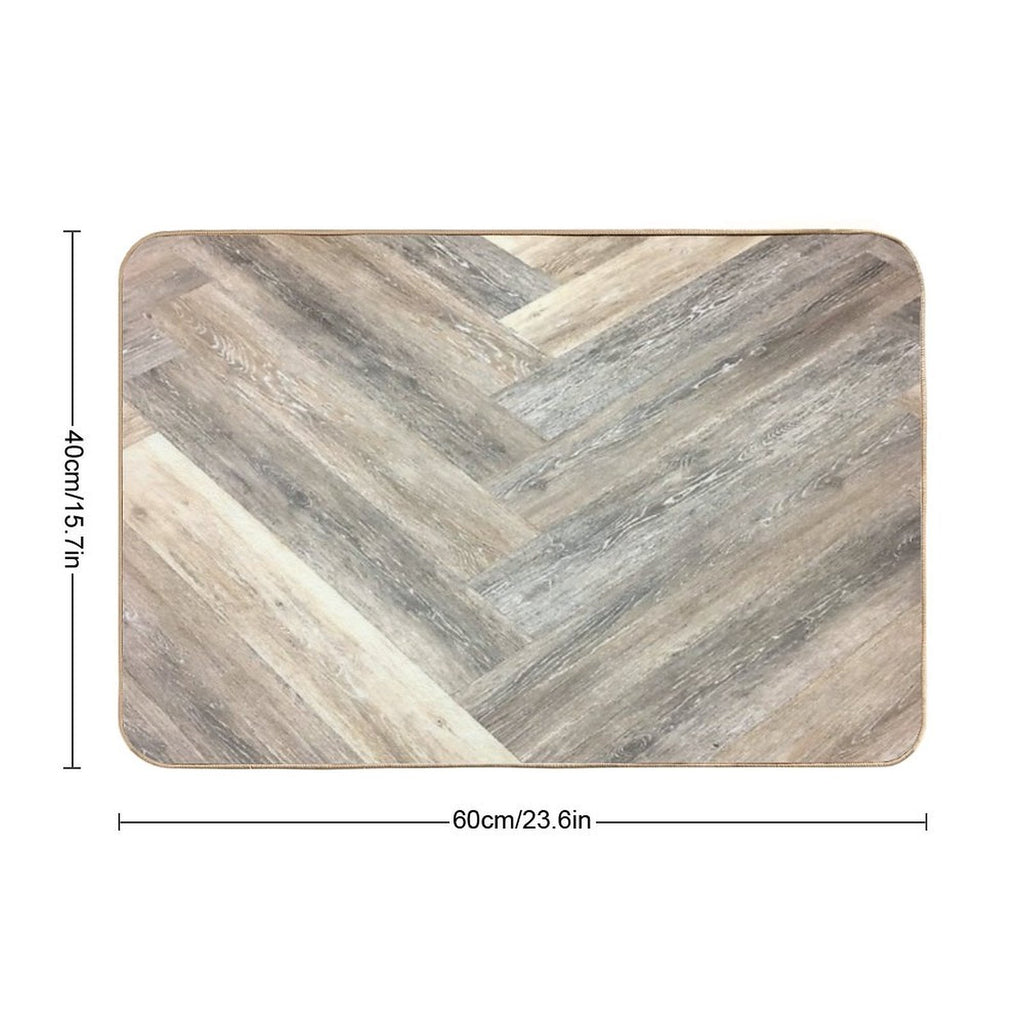 Contemporary Caramel Brown Grey Beige Farmhouse Barn Wood  Odorless Bath Mat