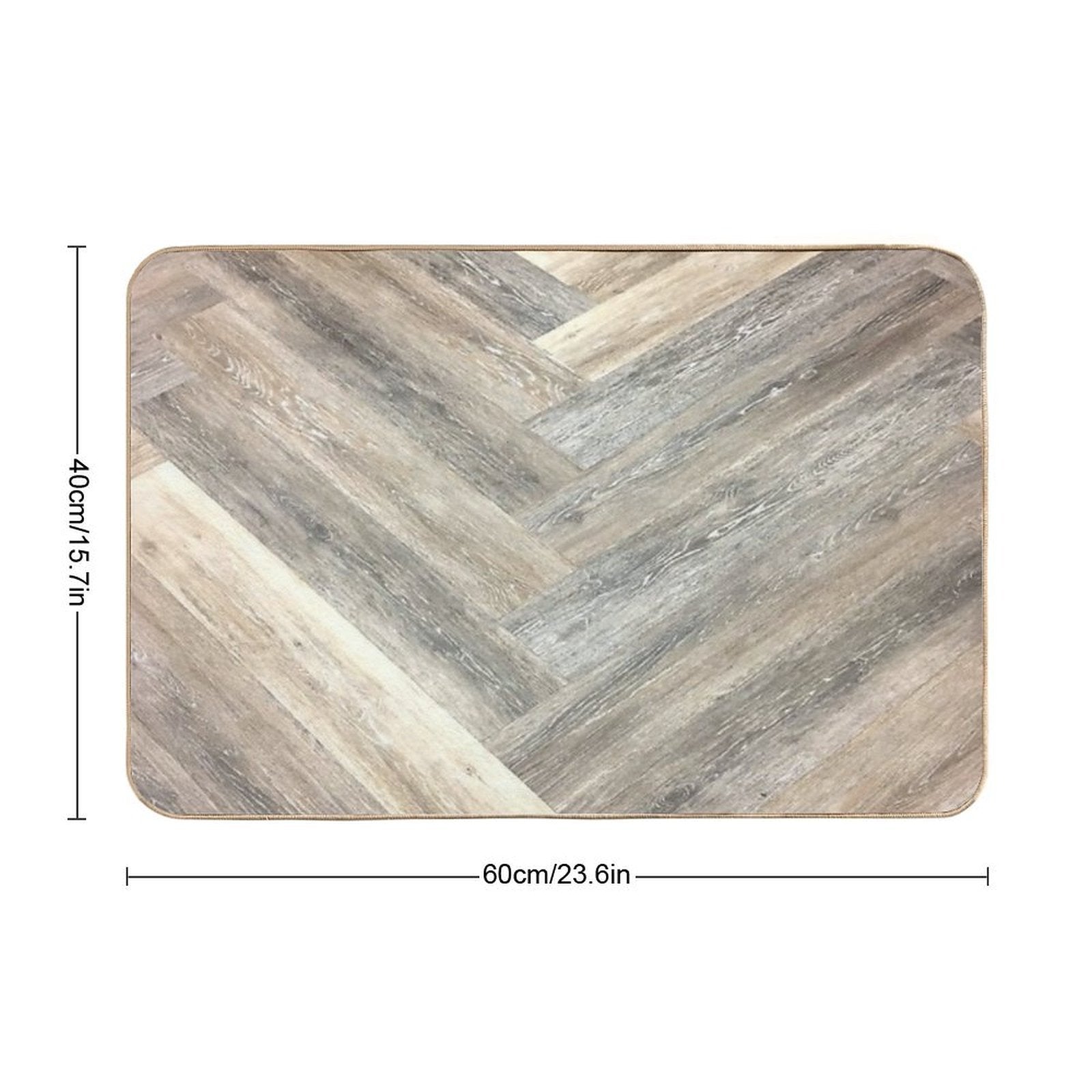 Contemporary Caramel Brown Grey Beige Farmhouse Barn Wood  Odorless Bath Mat