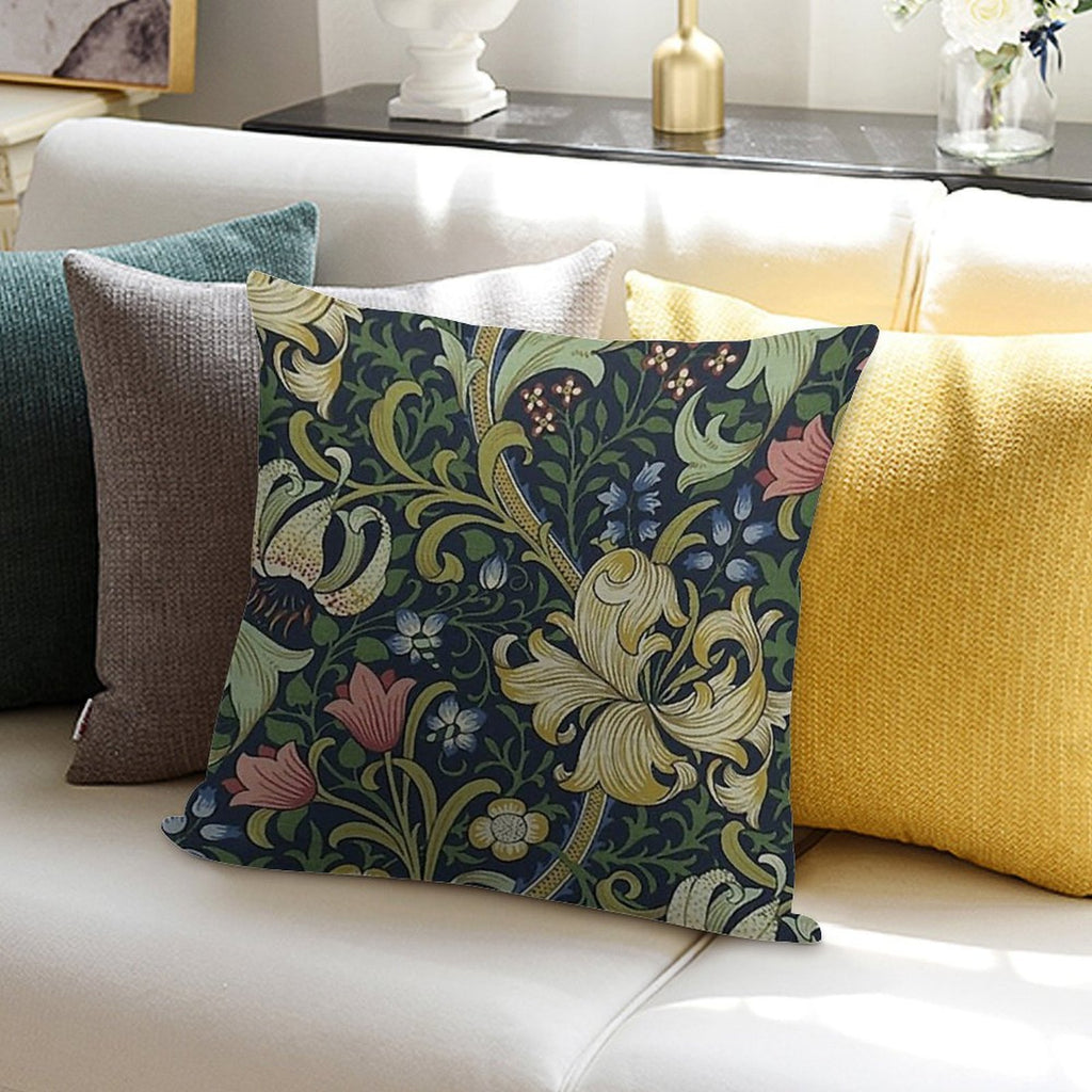 William Morris Golden Lily Pattern Soft Durable Construction Throw Pillow