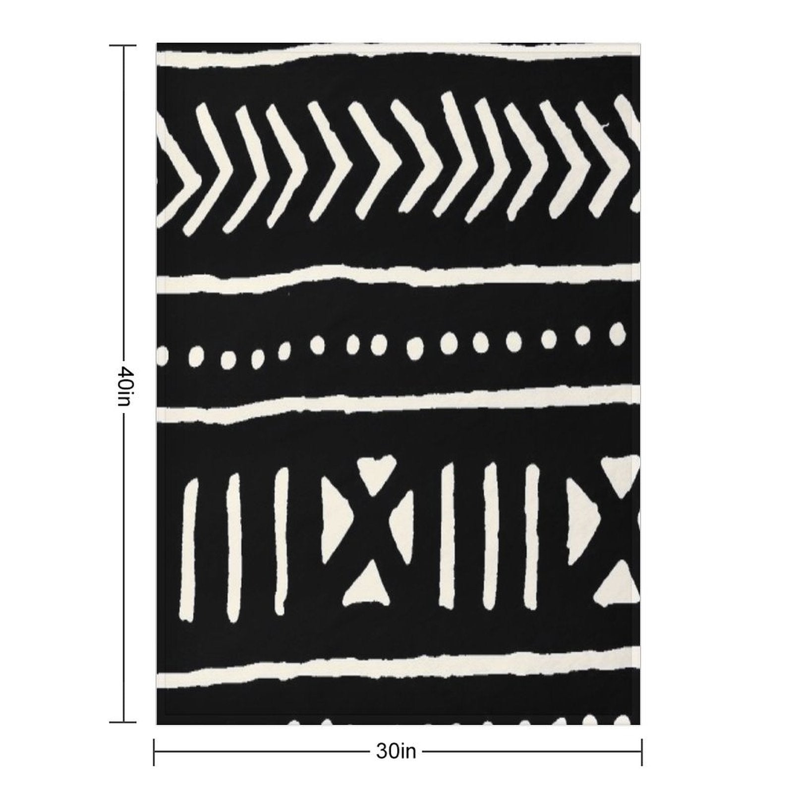 African Mud Cloth Black And White Comfort Throw Blanket