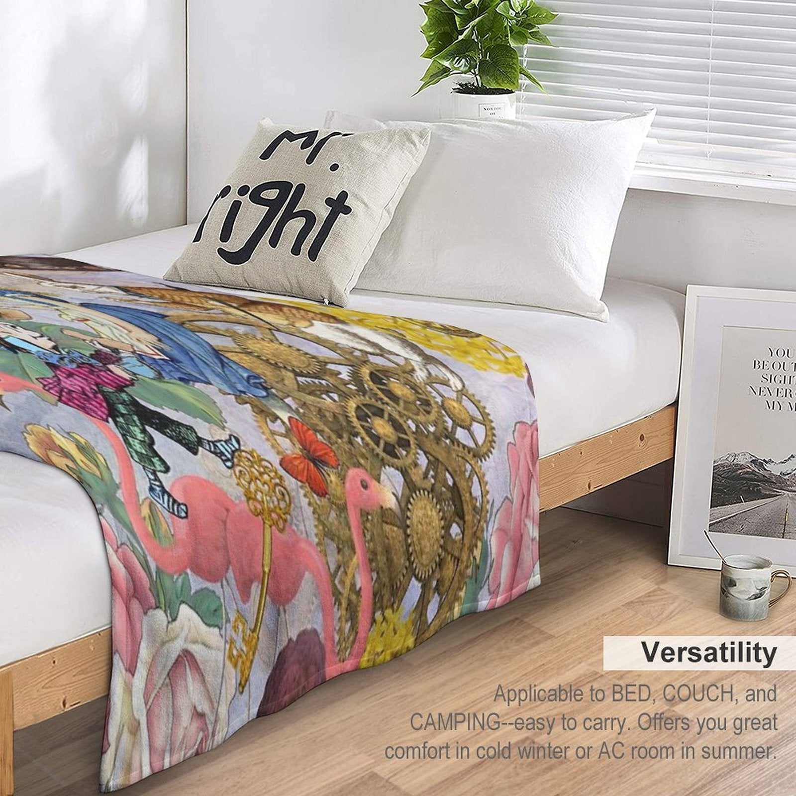Alice In Wonderland Collage Wrinkle-free Throw Blanket