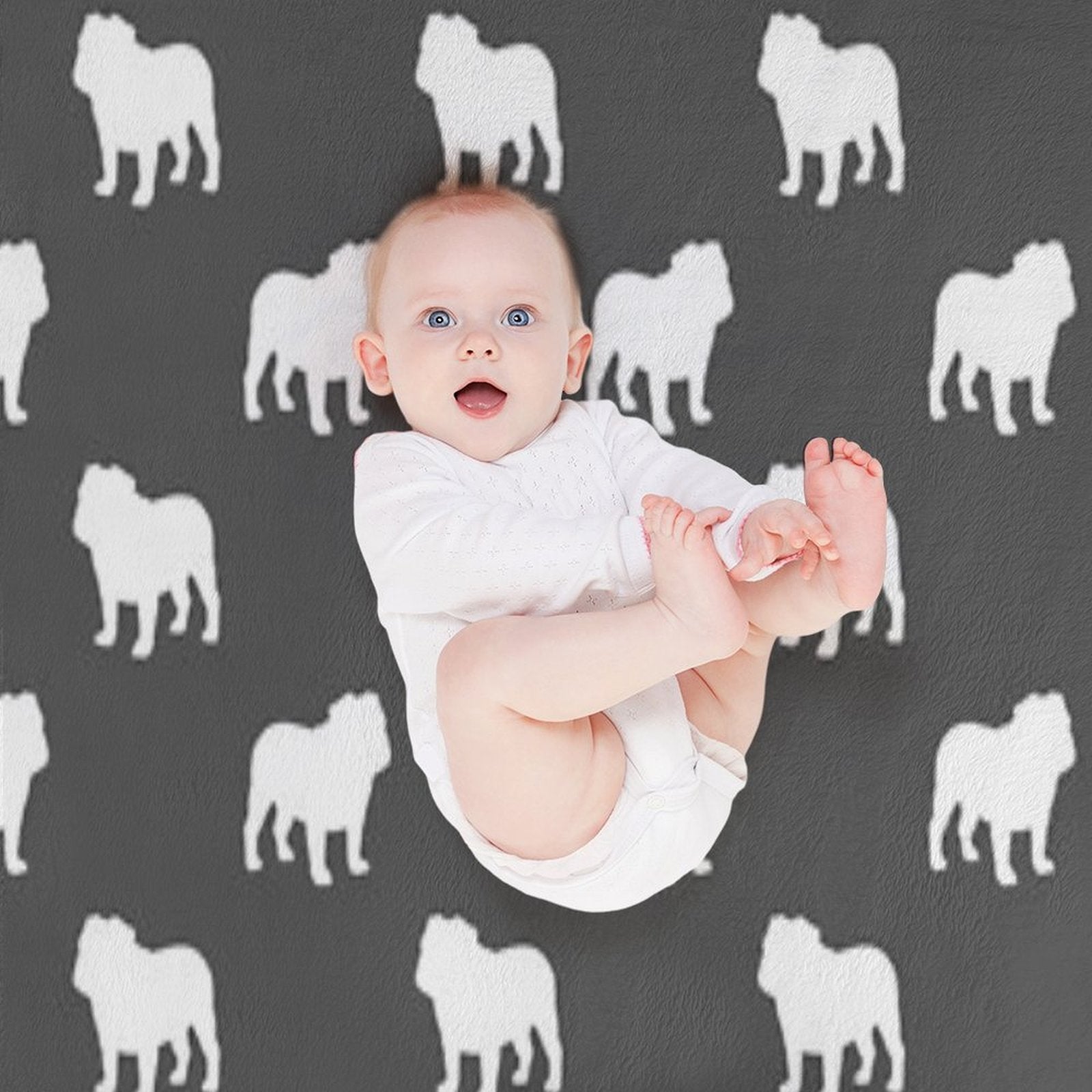 Bulldog Silhouette(s) Premium Throw Blanket