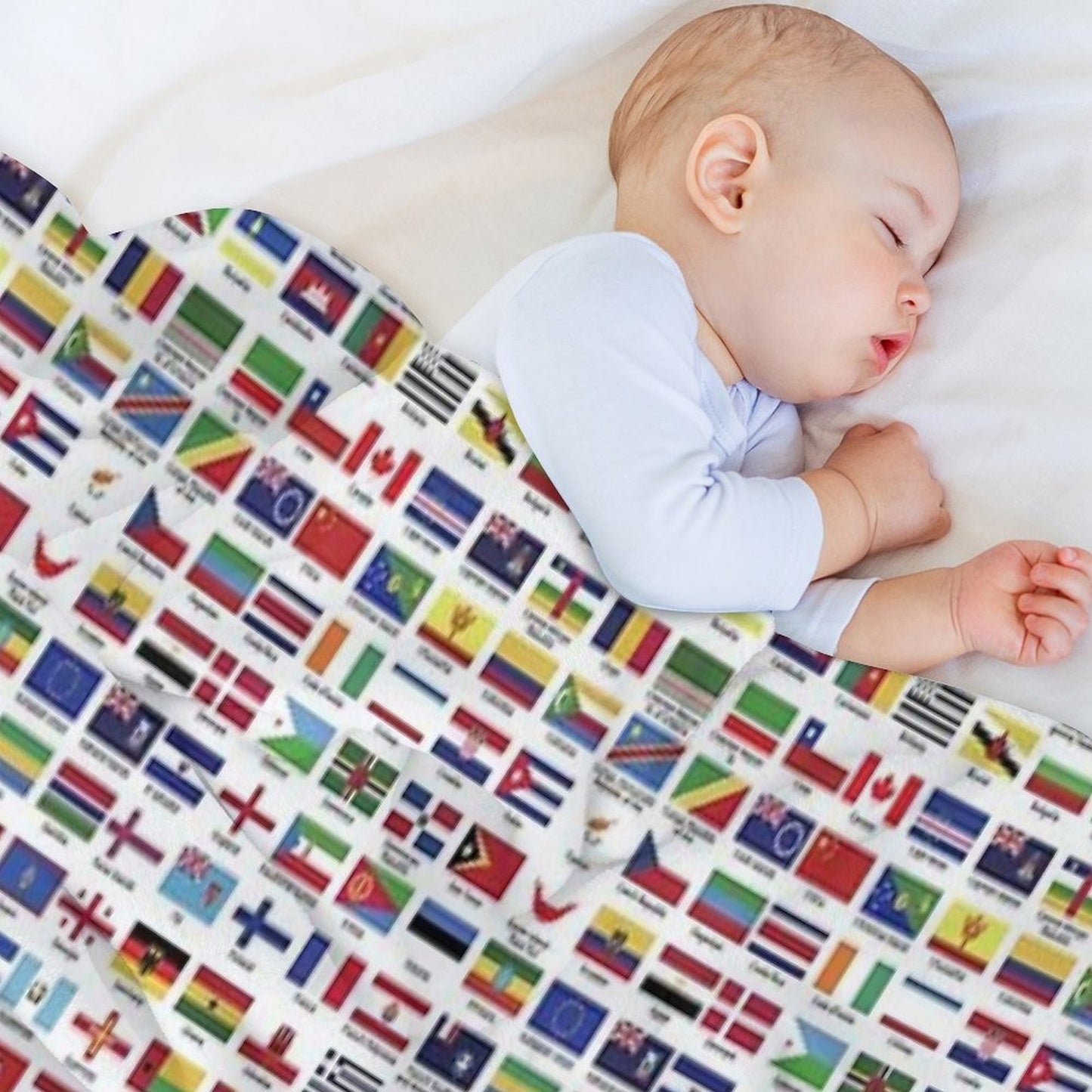 World Flags with Country Names Multi-functional Throw Blanket