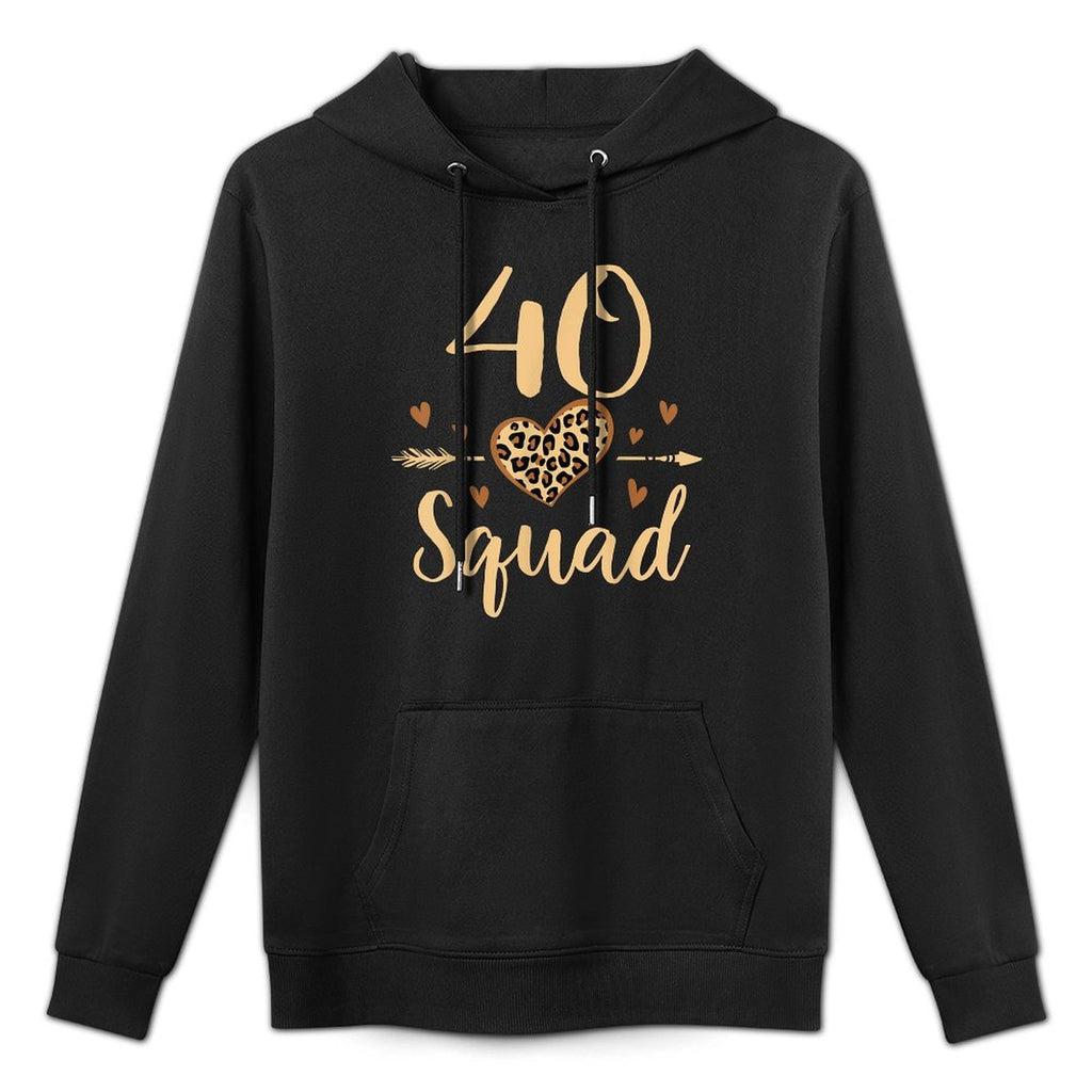 40 Year Old Birthday Squad Leopard 40th & Fabulous Party Pilling-Resistant Hoodie