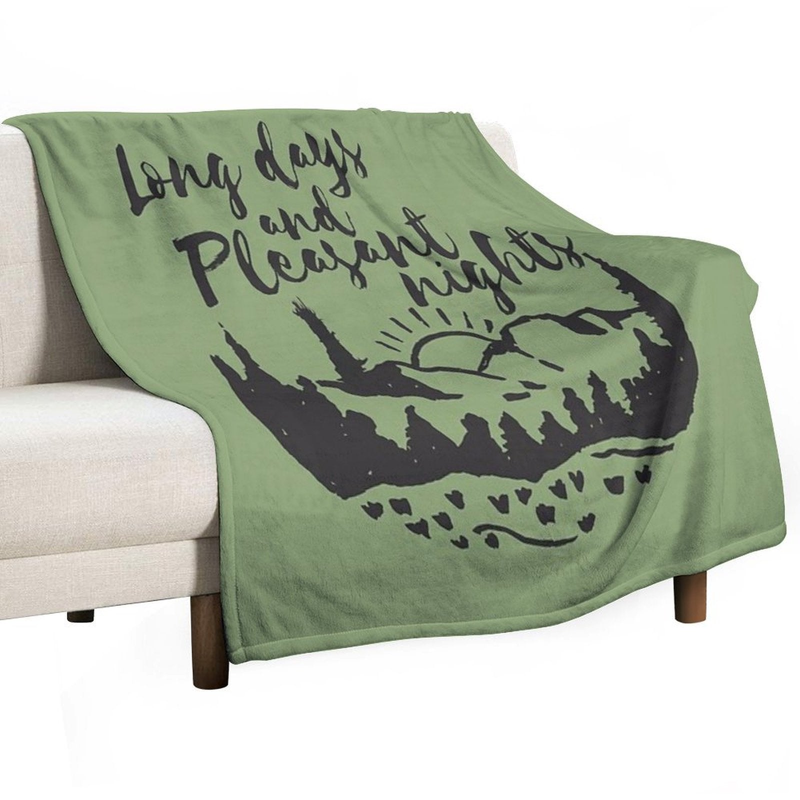 Long Days And Pleasant Nights Durable Throw Blanket
