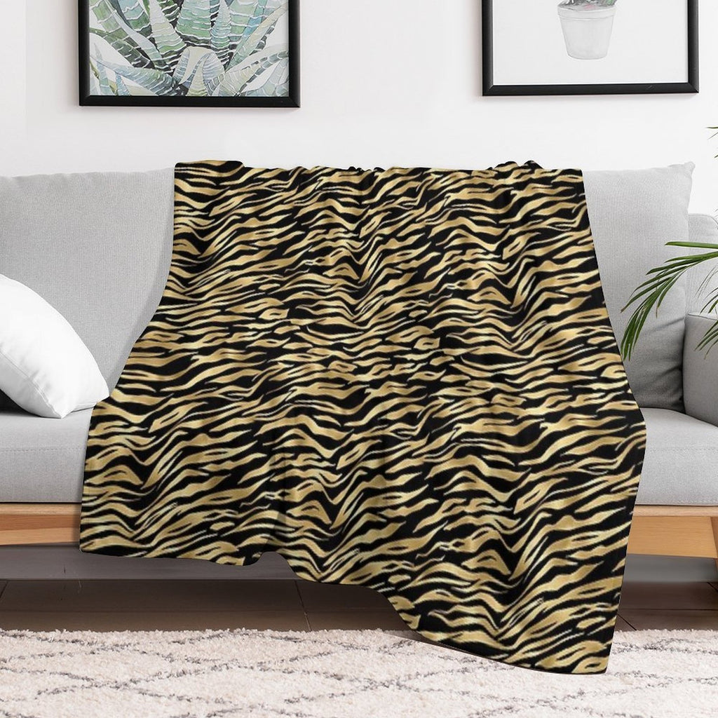 Black And Gold Animal Abstract #1 Premium Throw Blanket