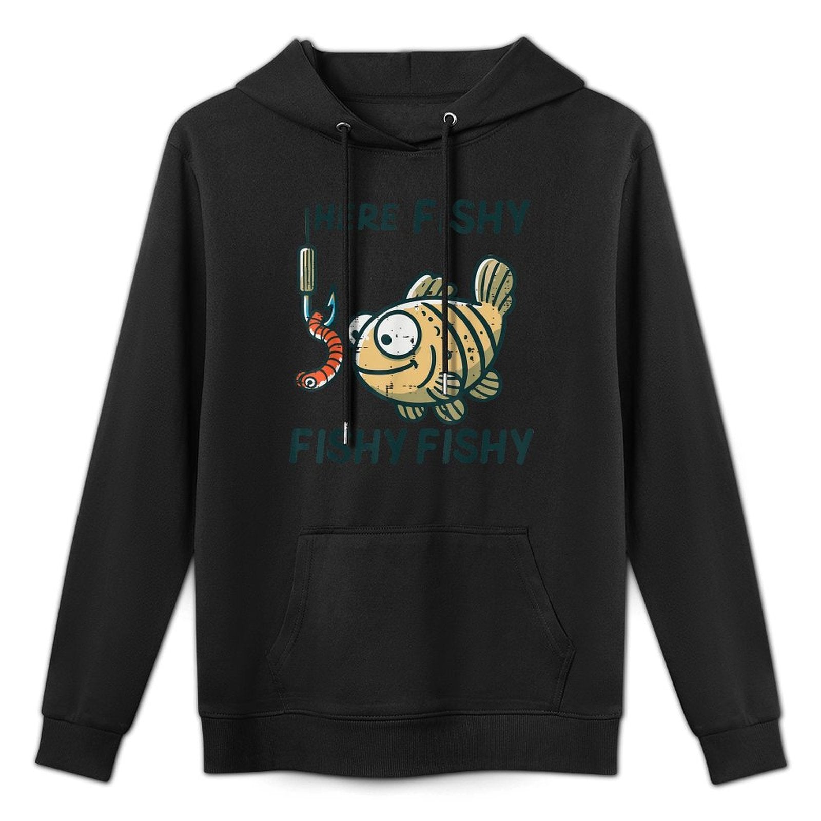 Funny Fishing Fish Hook Cute Boys Kids Women Men Easy Care Hoodie