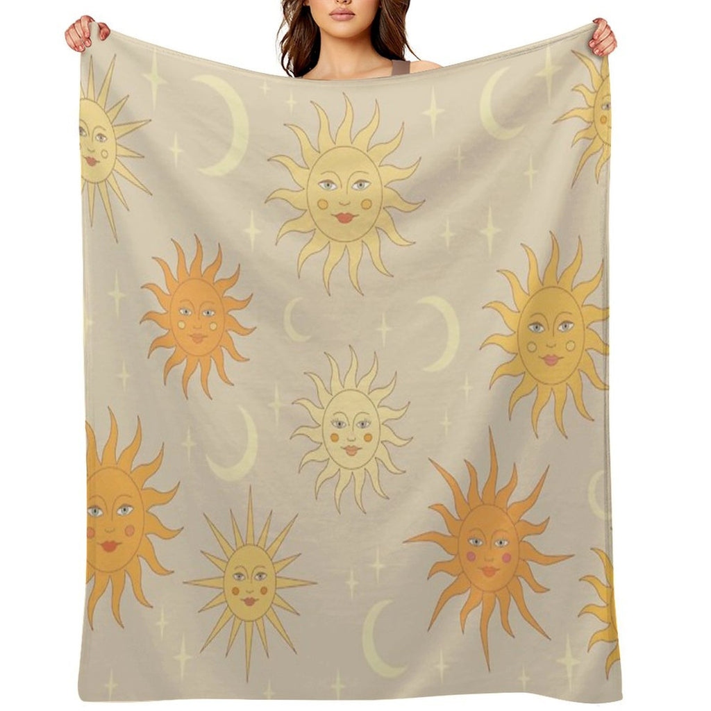 Boho Sun Pattern Durable Throw Blanket