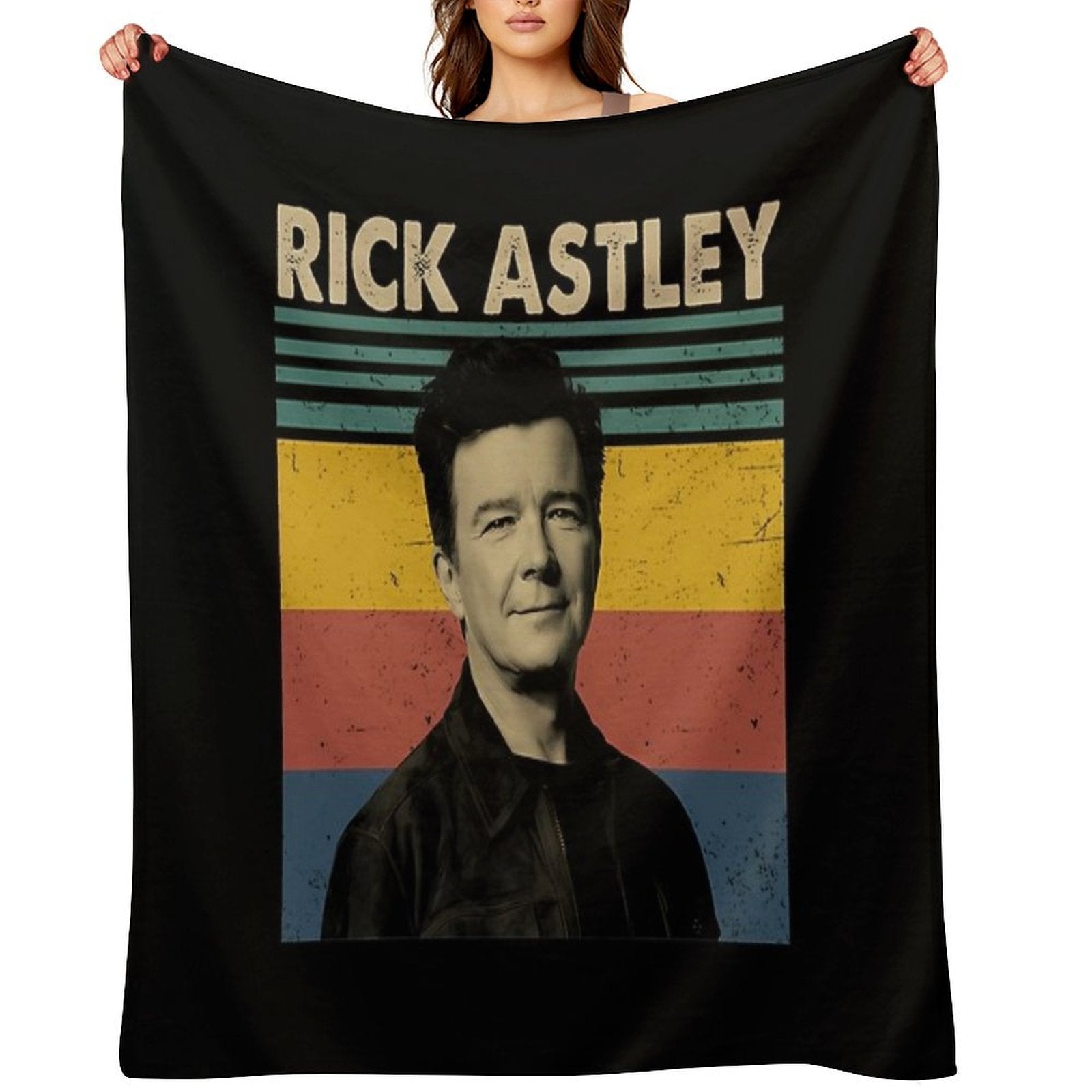 Rick Astley Music Retro Vintage Plush Throw Blanket