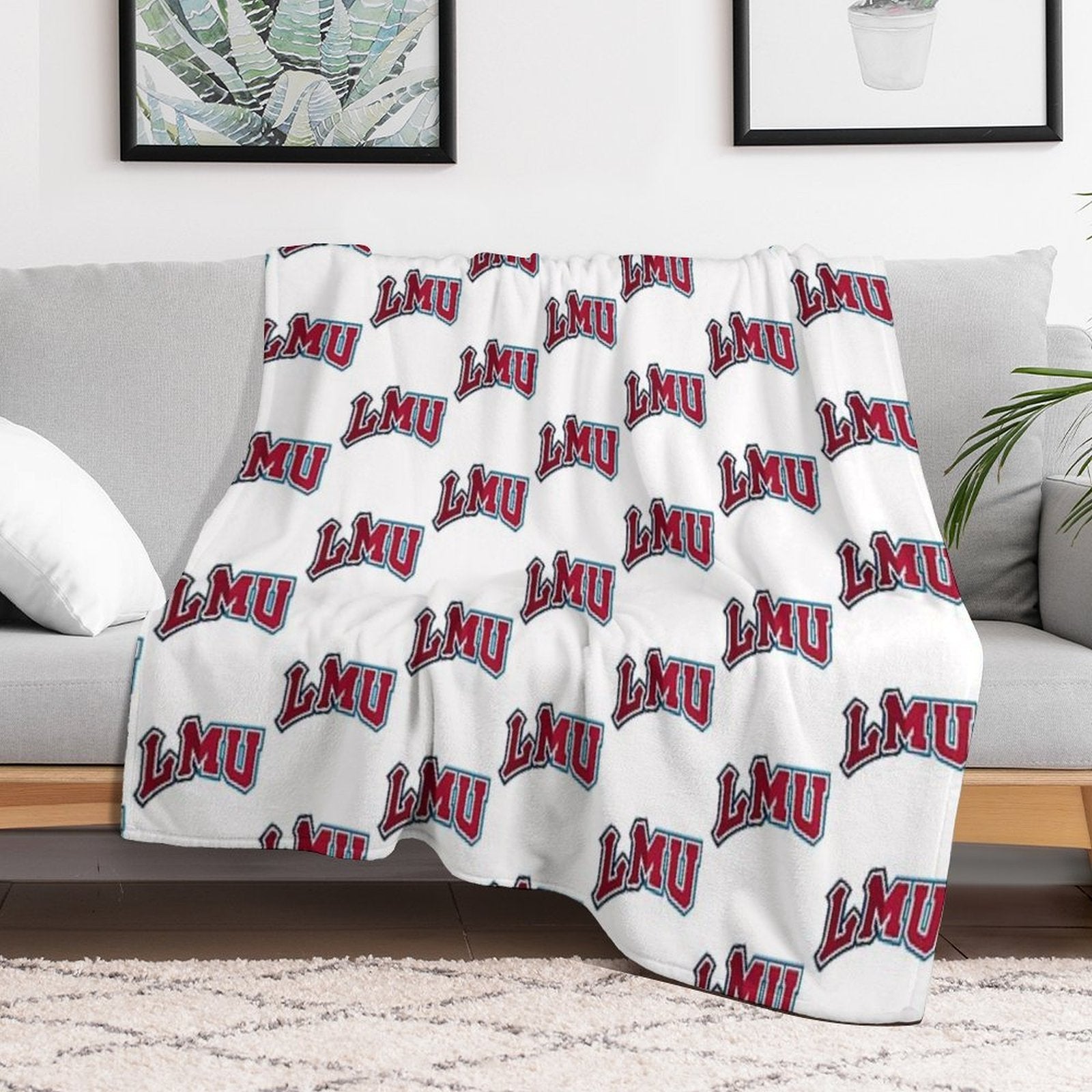 LMU Logo Transition Multi-functional Throw Blanket
