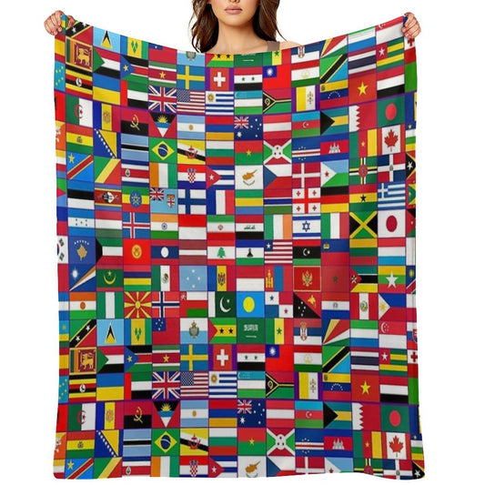 World Flags Durable Throw Blanket