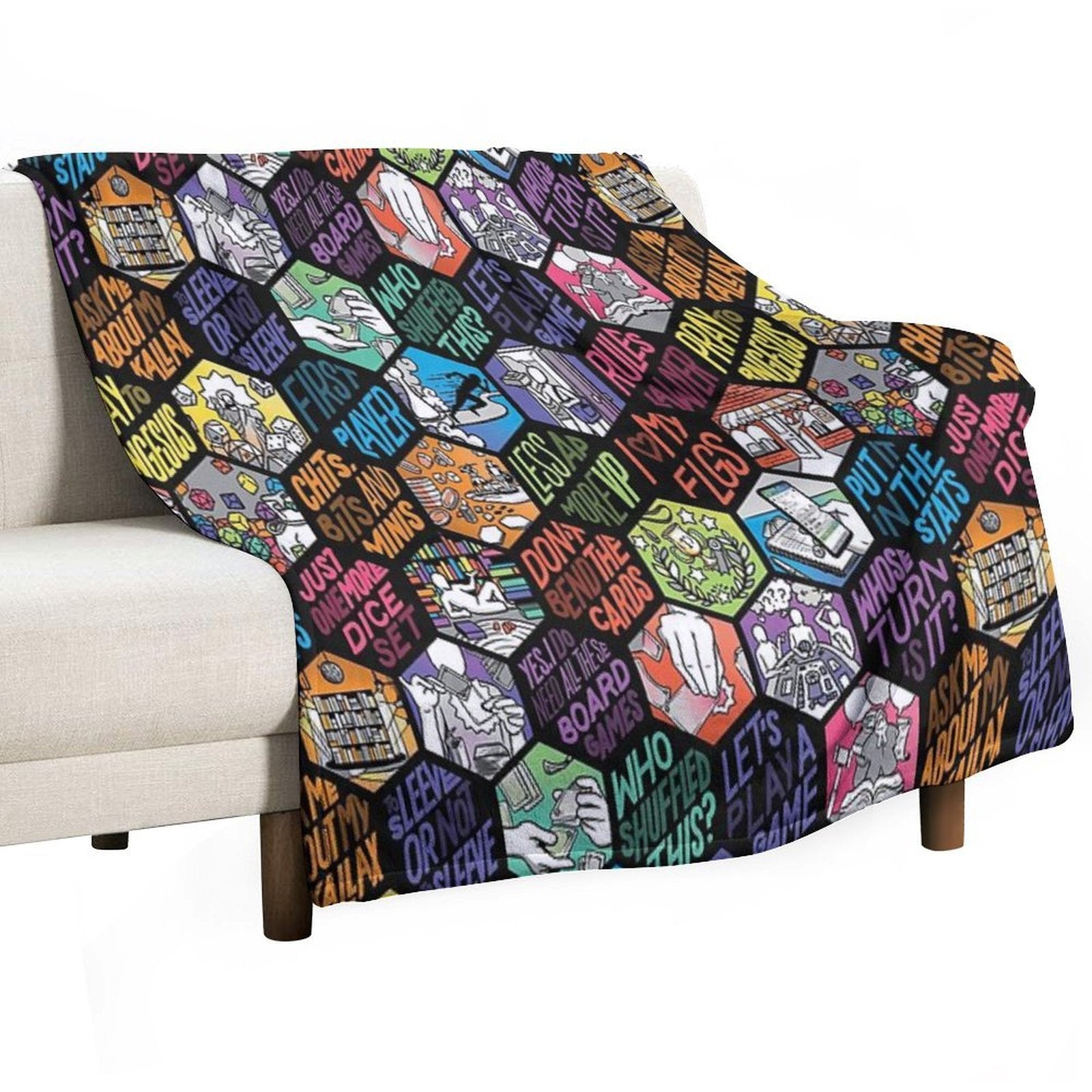Board Gamer Isms Hex Wrinkle-free Throw Blanket