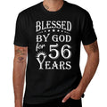 Vintage Blessed by God for 56 Years Happy 56th Birthday  Eco-friendly Material T-Shirt