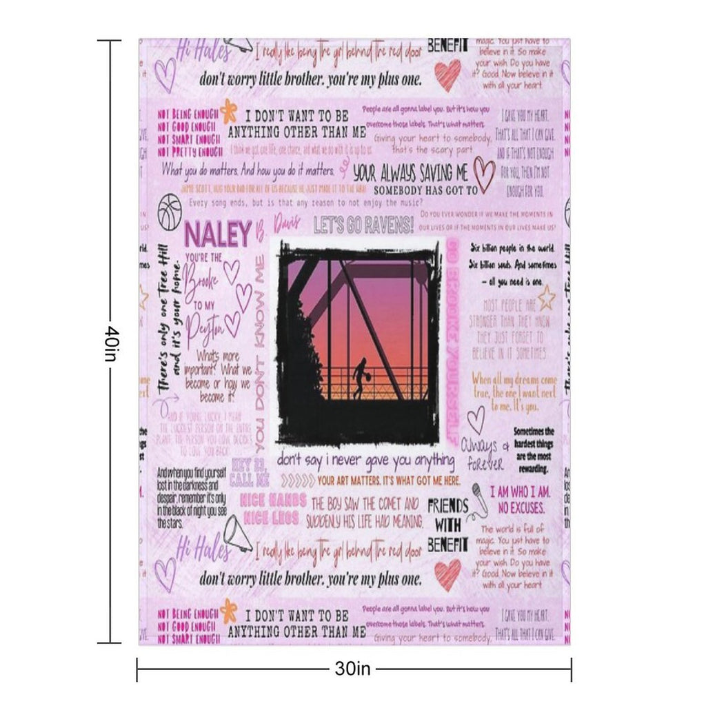 One Tree Hill Quotes Collage – Iconic TV Show Moments Design All-season Throw Blanket