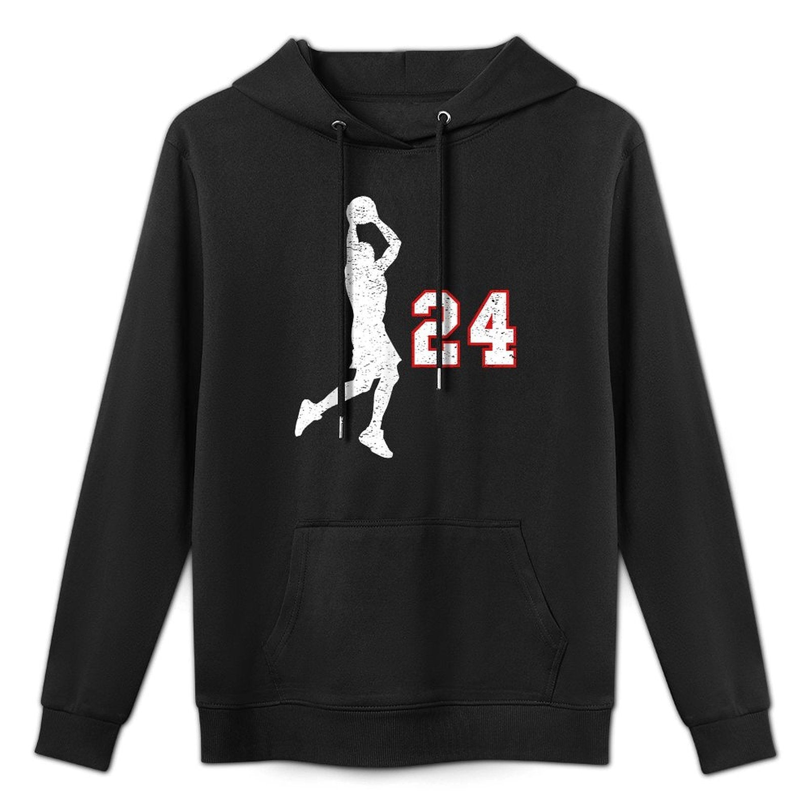 Basketball Player Number 24 for Basketball Fans Cotton-Polyester Blend Hoodie
