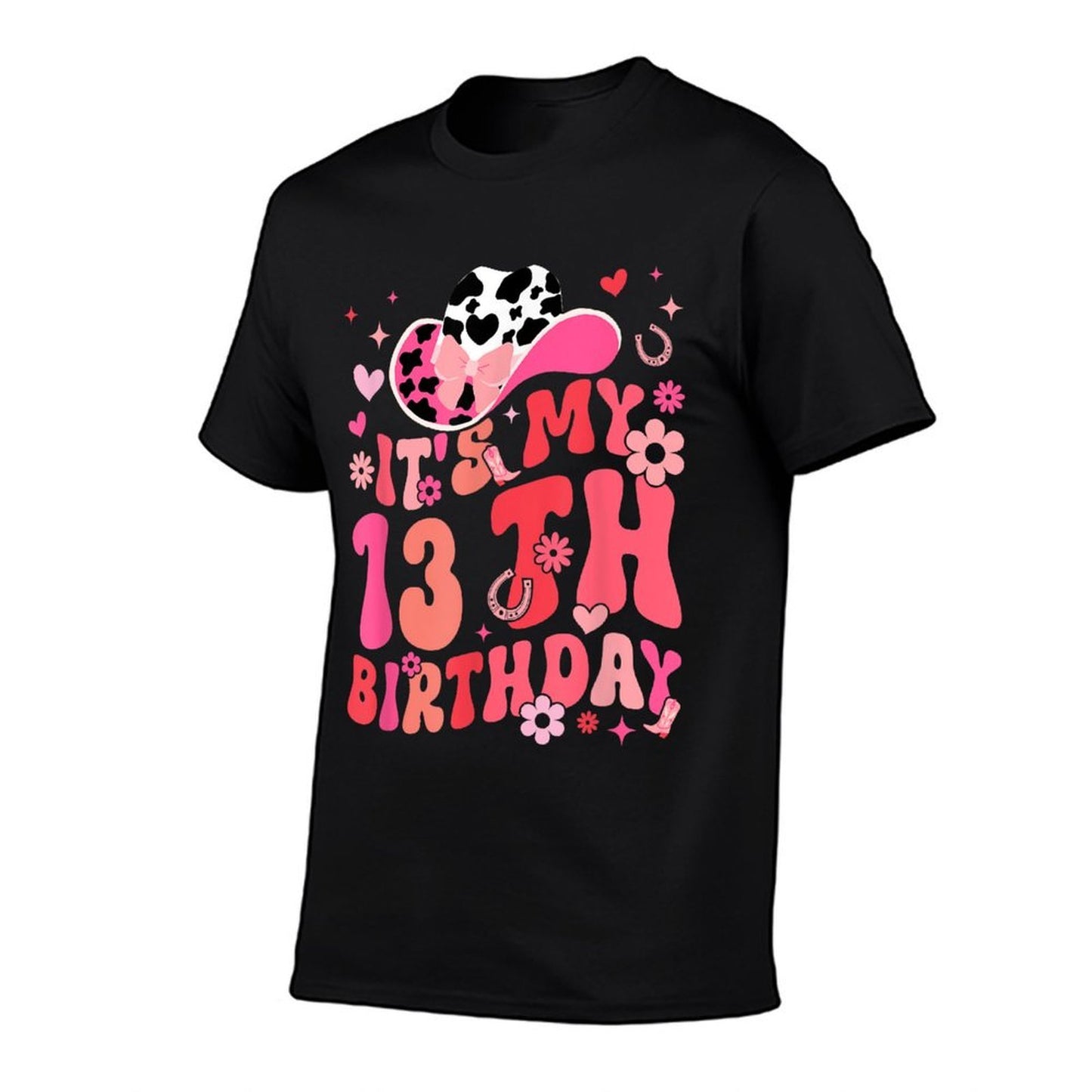 13th Birthday Cowgirl Thirteen Year Old Cow Girl Bday Party  Summer-ready Fabric T-Shirt
