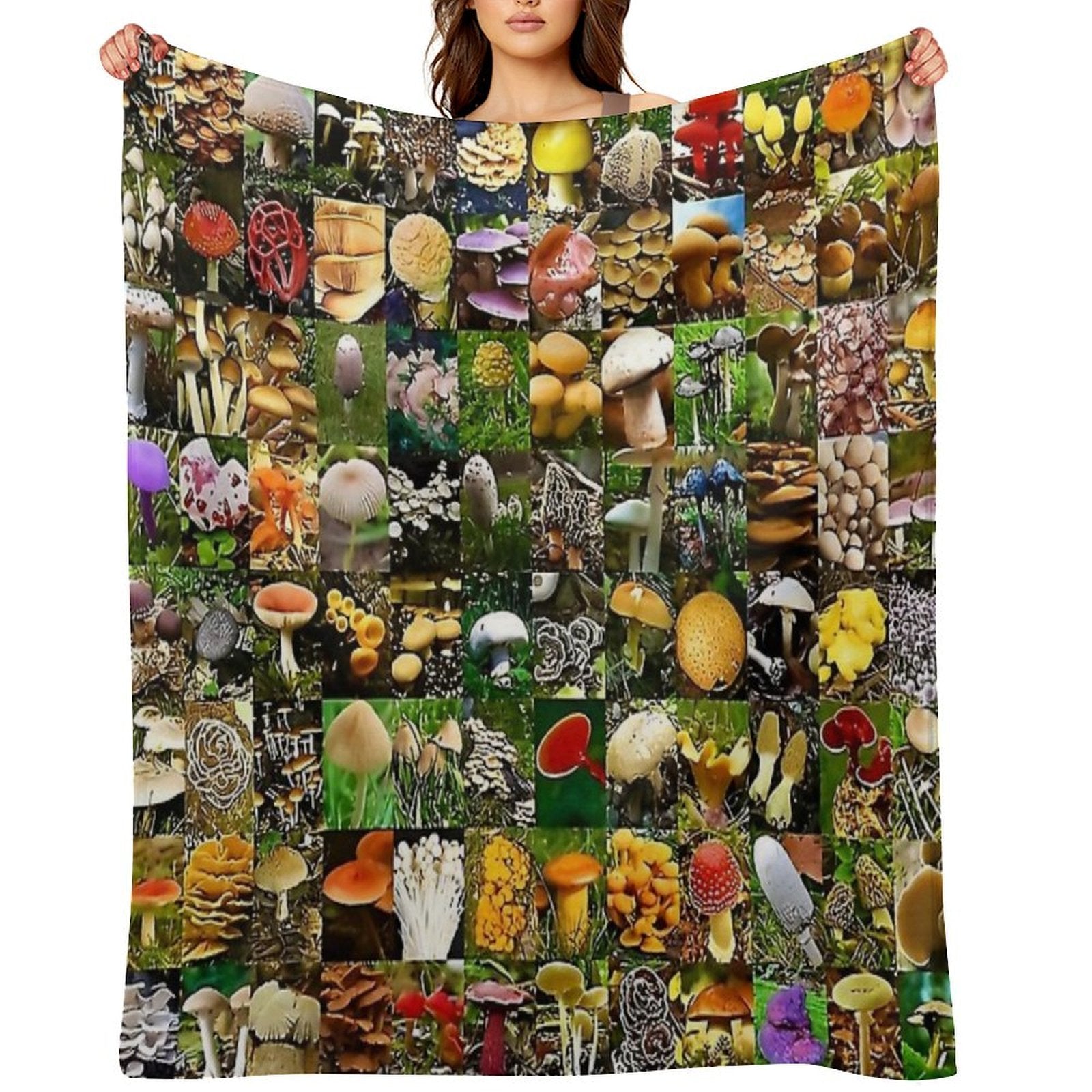Mushrooms of The World Versatility Throw Blanket