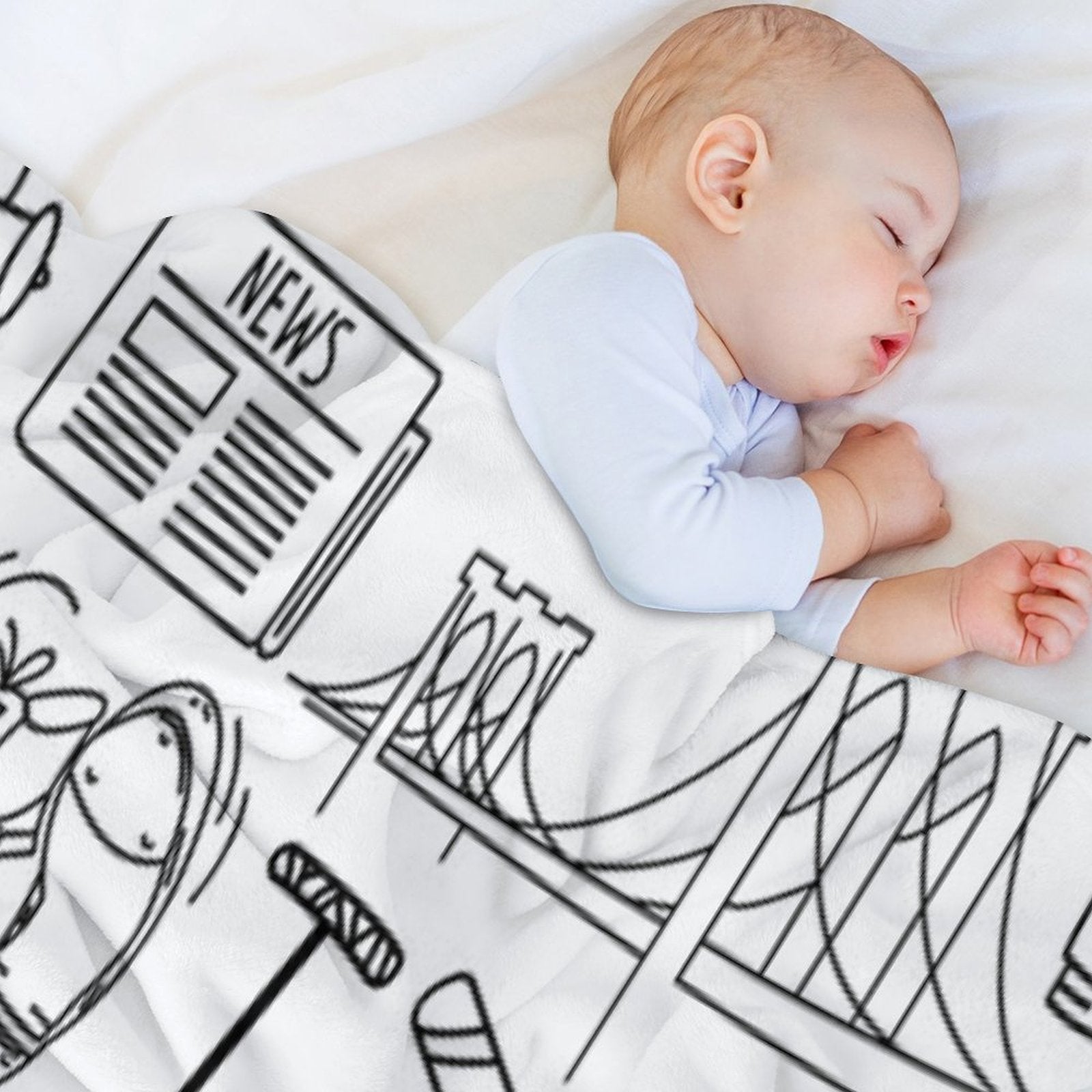 Newsies Doodles Collage Premium Throw Blanket