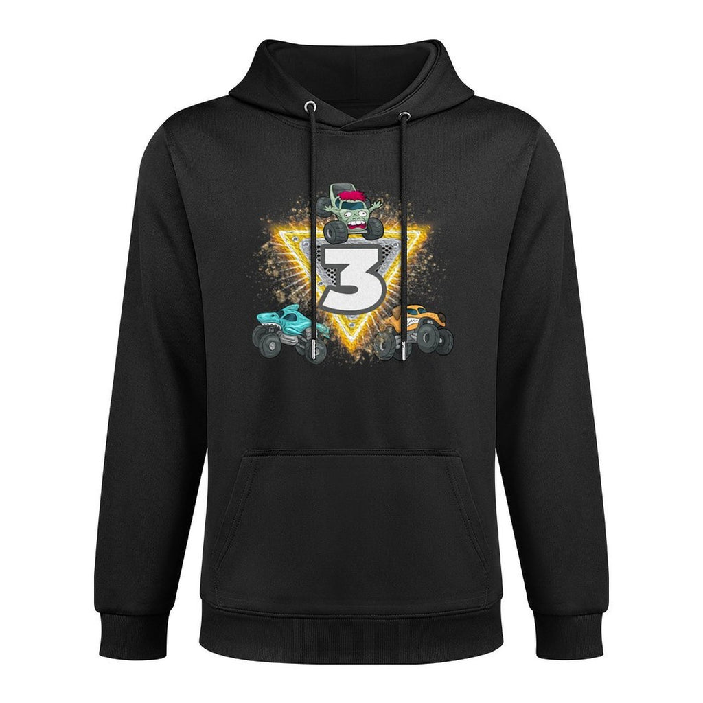 Kids Three Year Old Monster Truck 3rd Birthday All-Day Comfort Hoodie