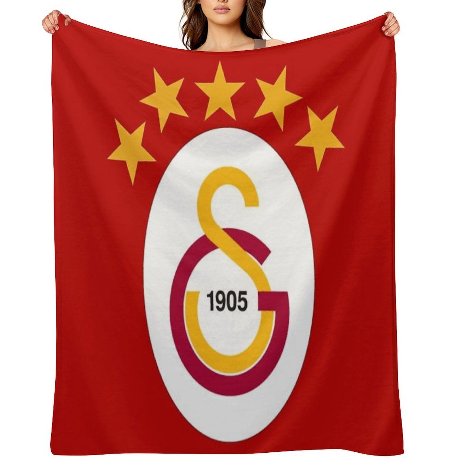 Galatasaray 2025 Championship Design – 5-Star Emblem Gift-ready Throw Blanket
