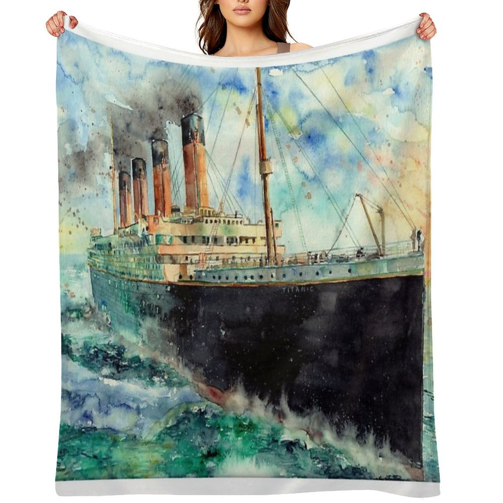 RMS Titanic White Star Line Ship 1912 Premium Throw Blanket