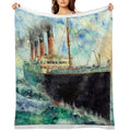 RMS Titanic White Star Line Ship 1912 Premium Throw Blanket