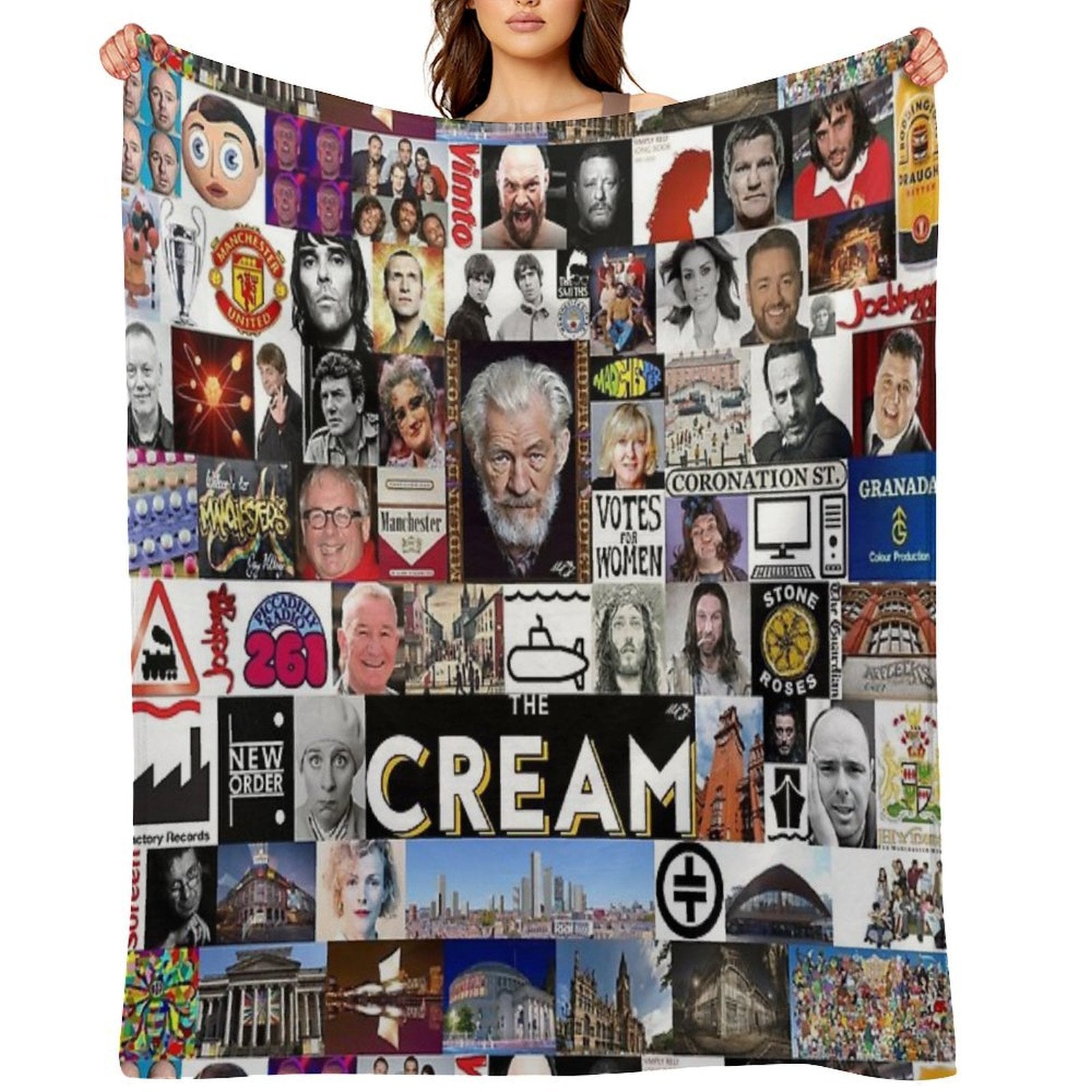The Cream of Manchester Collage Original 2020 All-season Throw Blanket
