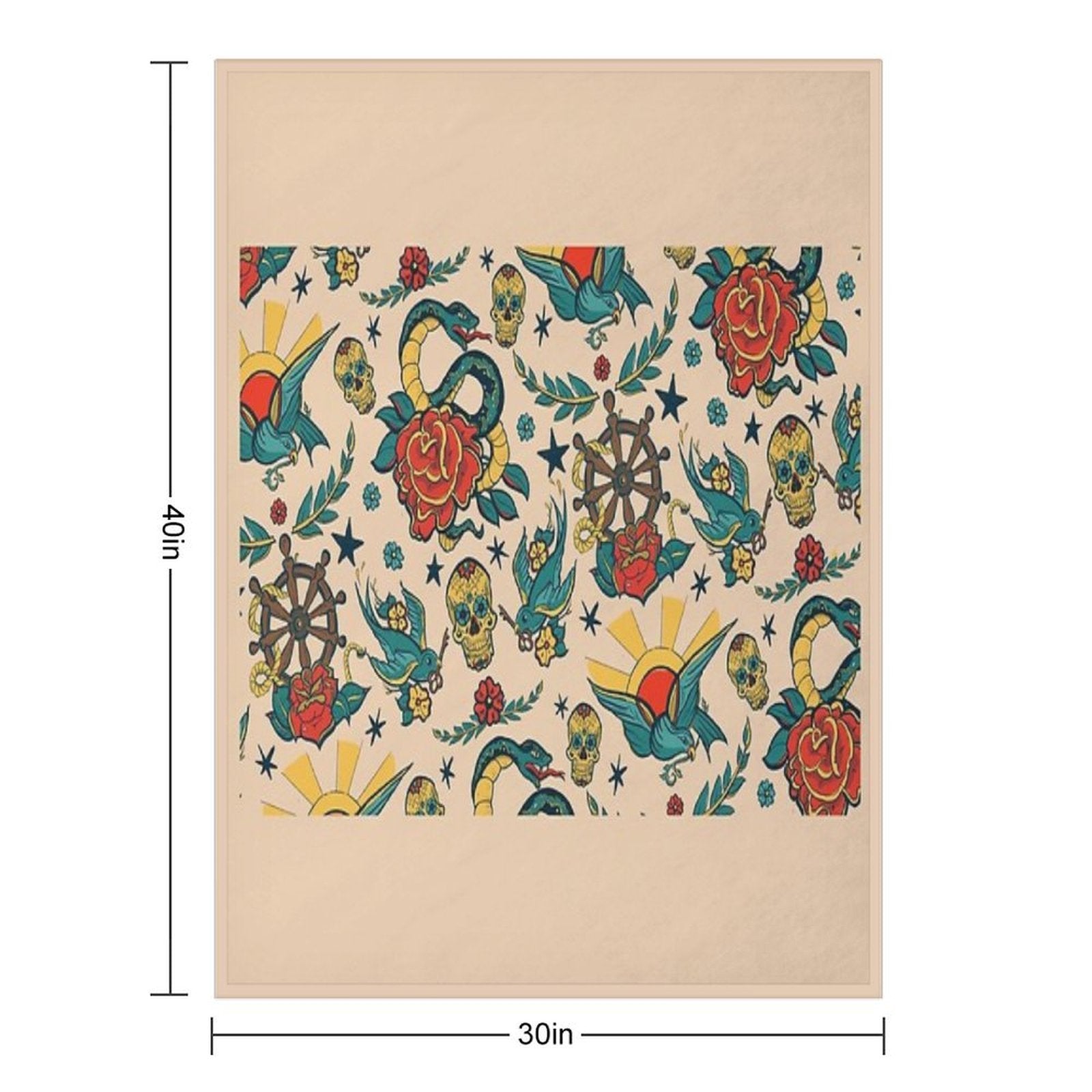 Punk Tattoo Pattern Design And Illustration Lightweight Throw Blanket