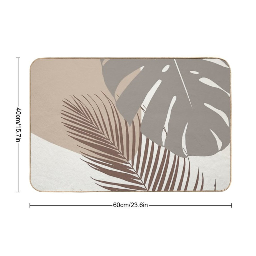 Minimal Monstera Palm Finesse #11 #tropical #decor #art  Versatile Bath Mat
