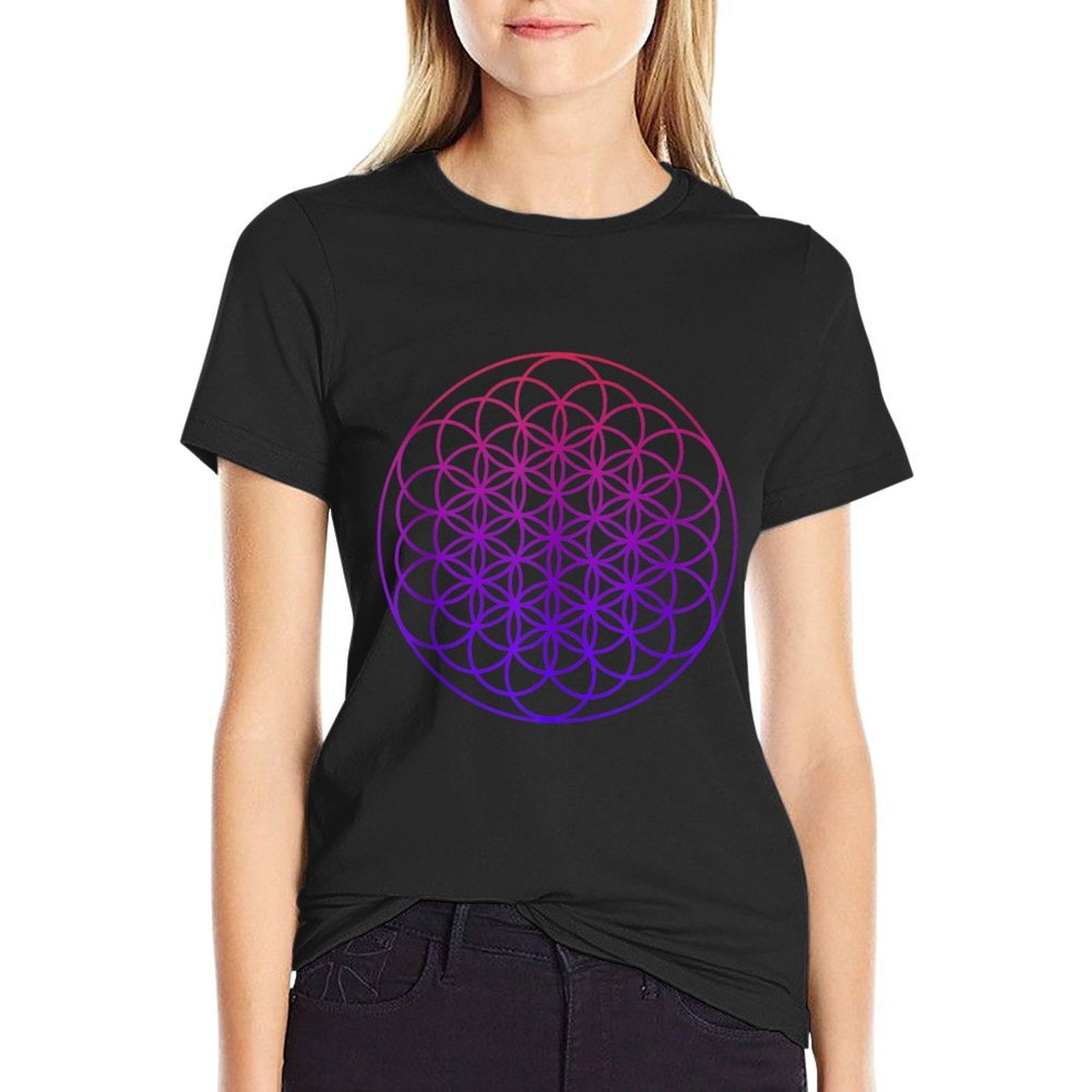 Sacred Geometry - Geometric Repeating Circles  Lightweight T-Shirt