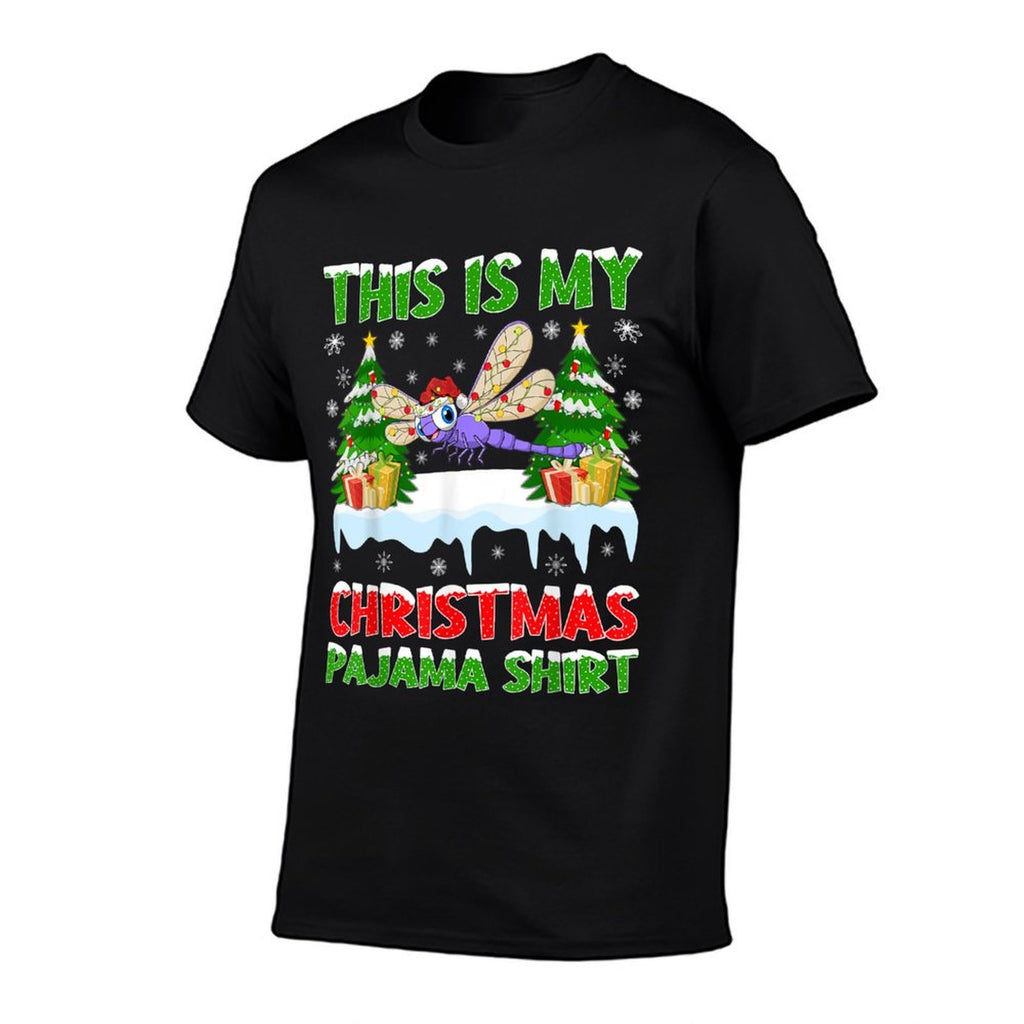 Funny This Is My Christmas Pajama Dragonfly Christmas  Summer-ready Fabric T-Shirt