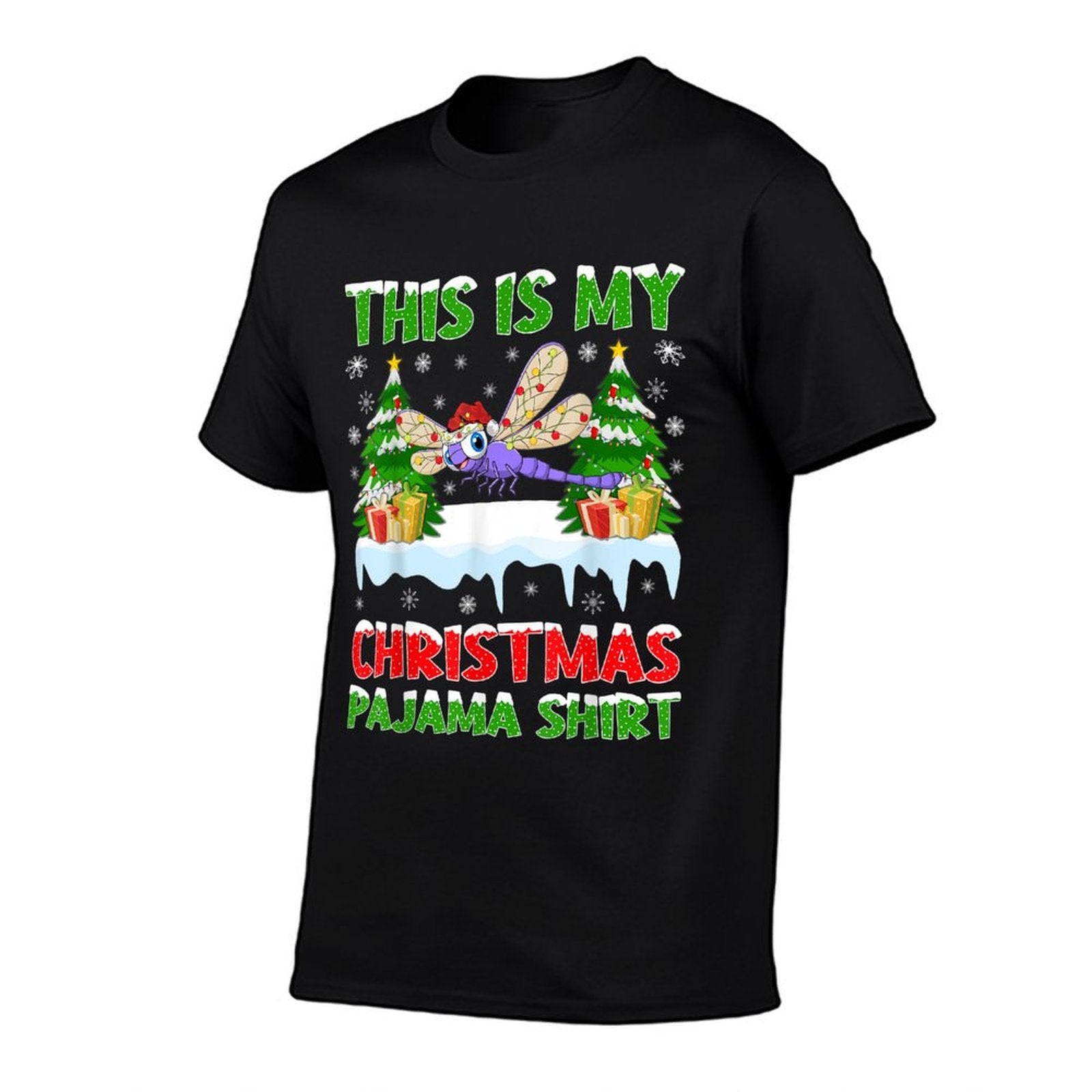 Funny This Is My Christmas Pajama Dragonfly Christmas  Summer-ready Fabric T-Shirt