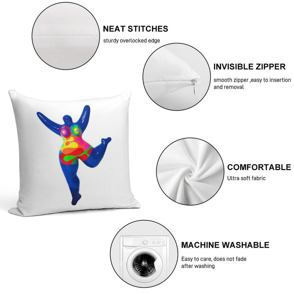 Blue Nana Biriney - Tribute to Niki De Saint Phalle Soft Multiple Sizes Throw Pillow