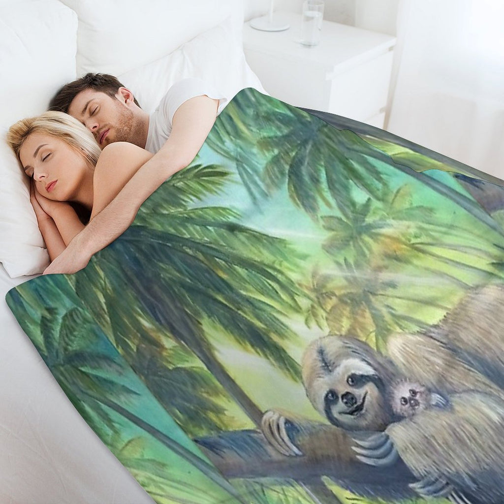 A Sloth Mother's Love All-season Throw Blanket