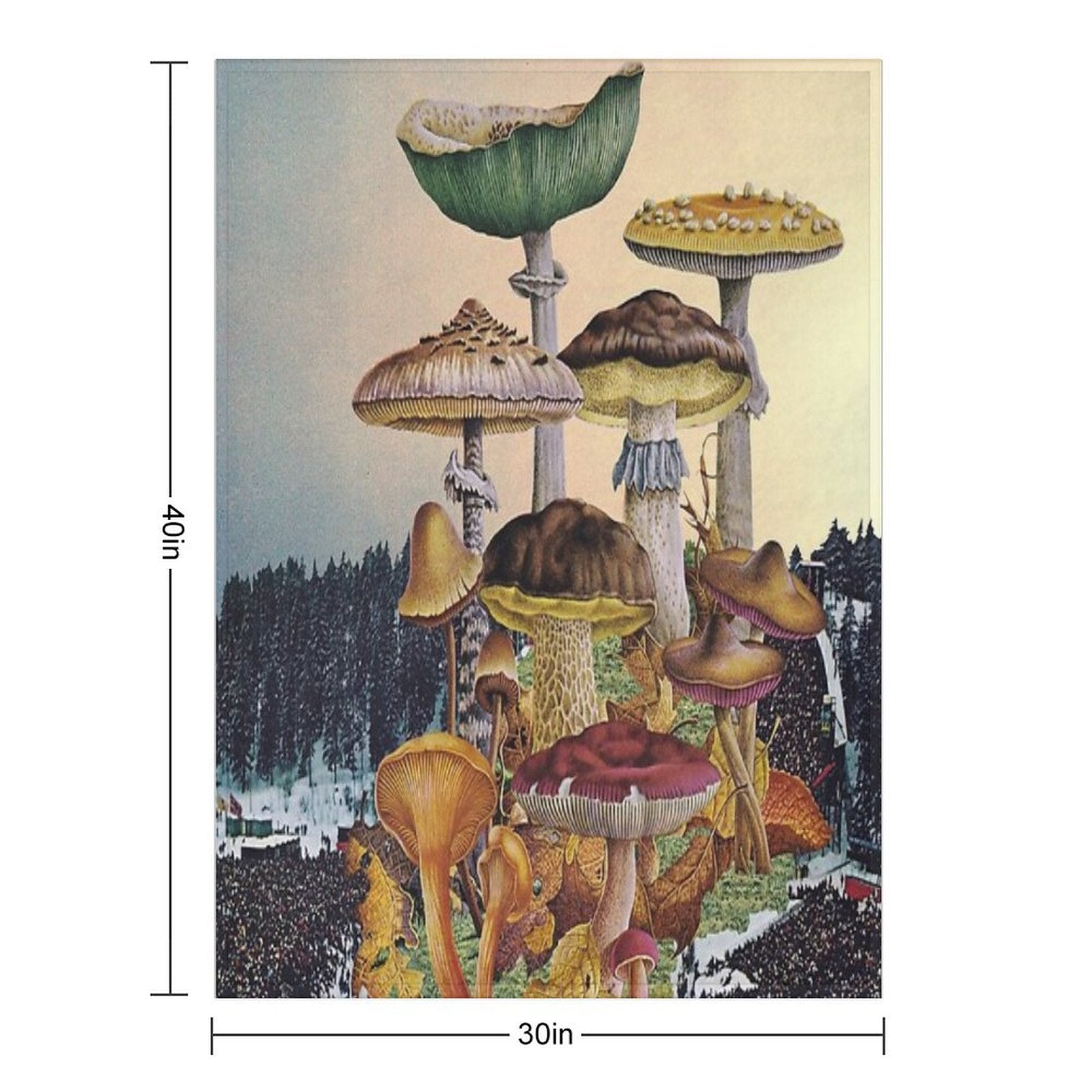 Mushroom Festival Machine-washable Throw Blanket