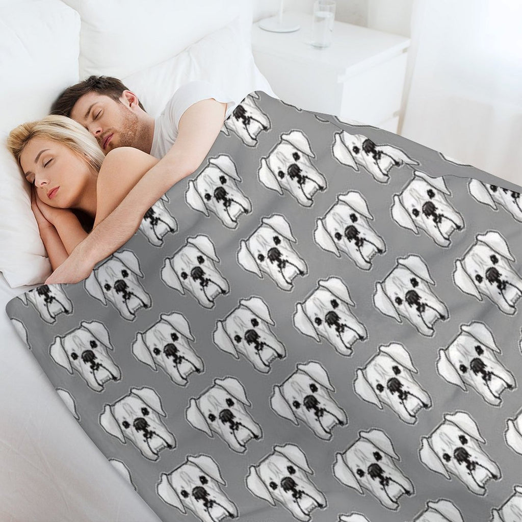 White Boxer Premium Throw Blanket