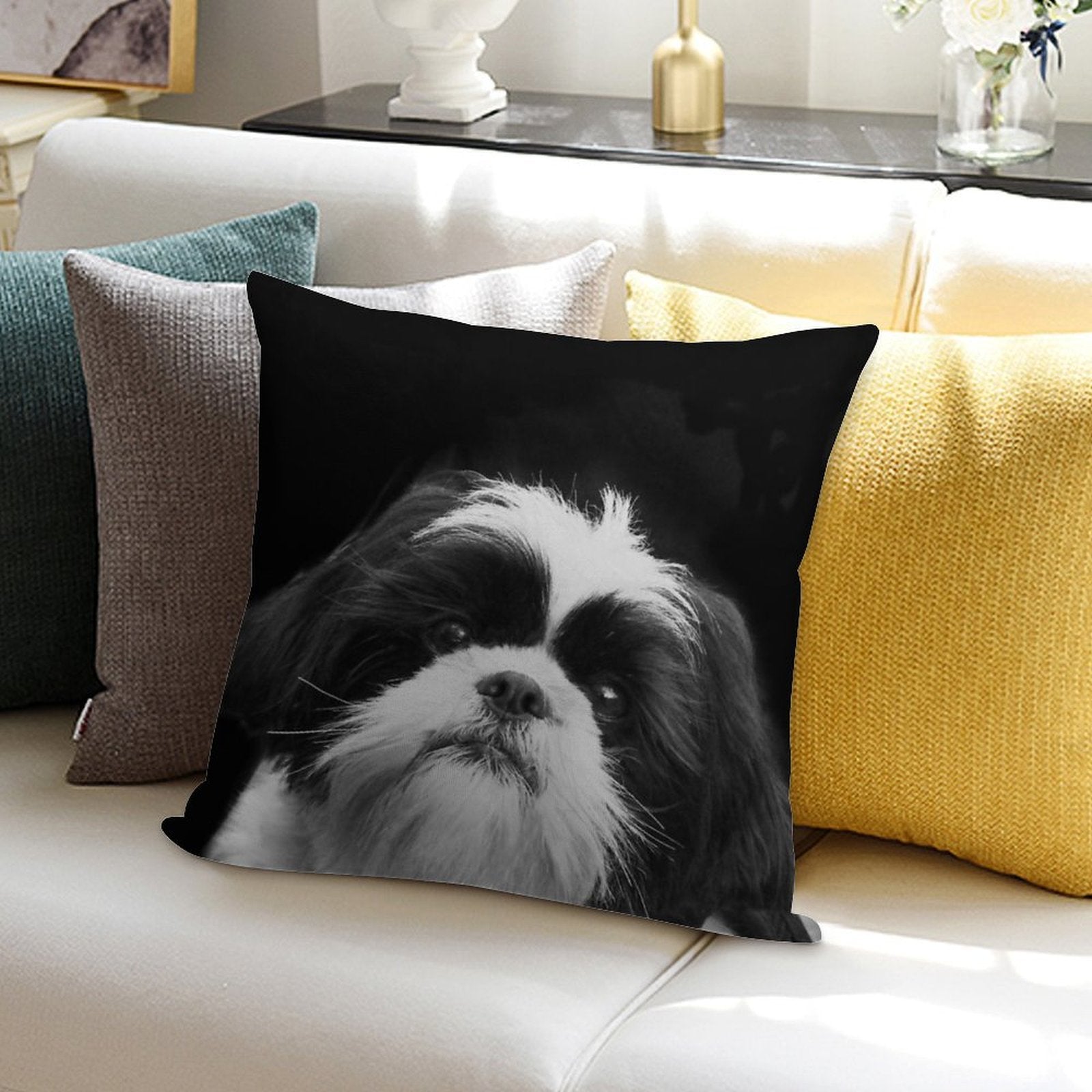 Shih Tzu Dog Soft Easy Maintenance Throw Pillow