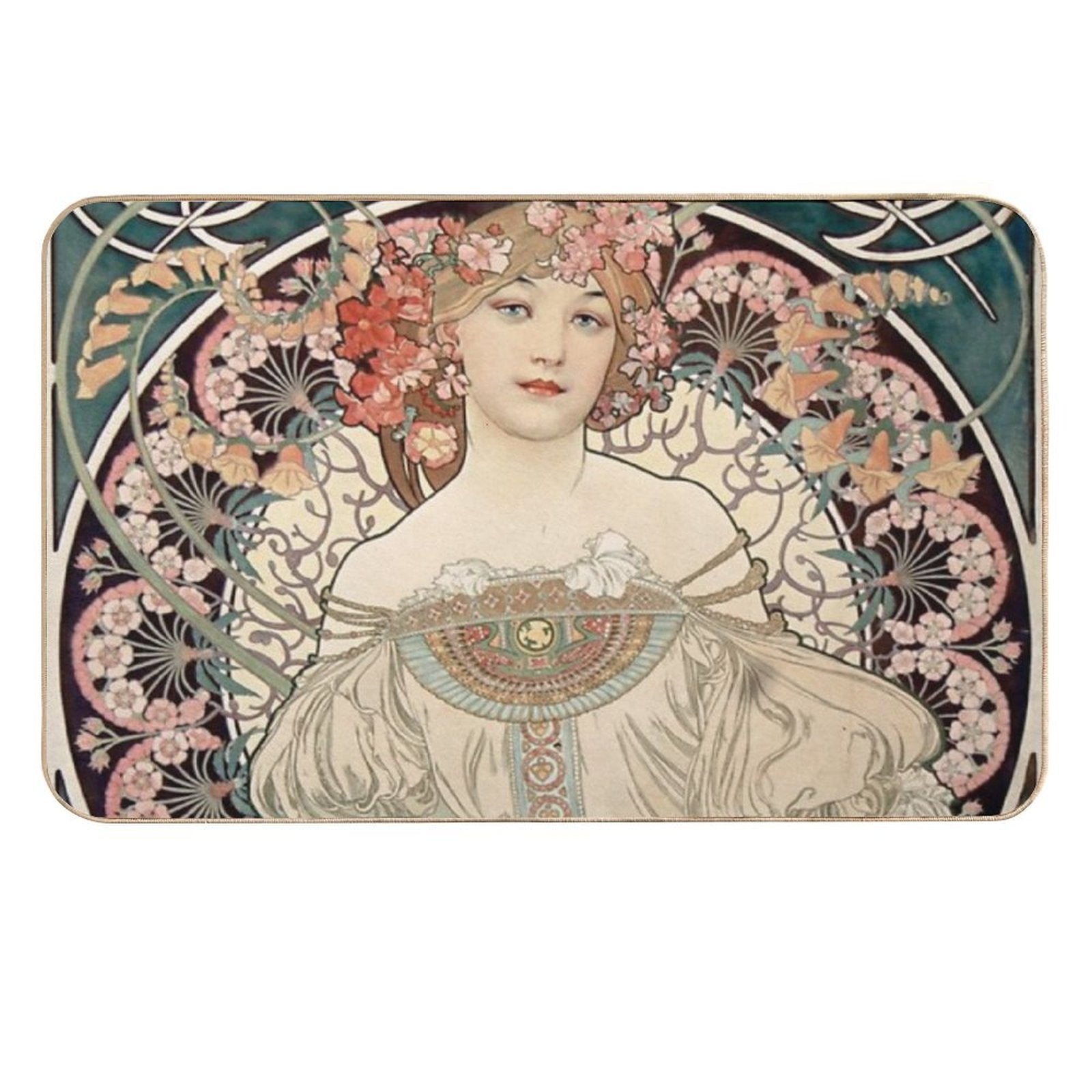 Champenois Imprimeur - Alphonse Mucha - Vintage Art  Absorbent Bath Mat