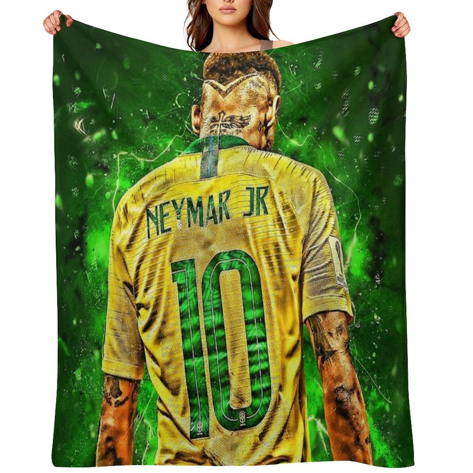 Neymar National Team Sustainable Throw Blanket
