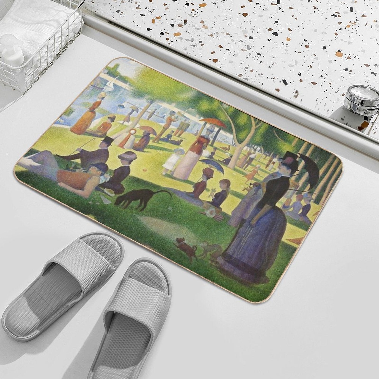 A Sunday on La Grande Jatte by Georges Seurat  Eco-Friendly Bath Mat
