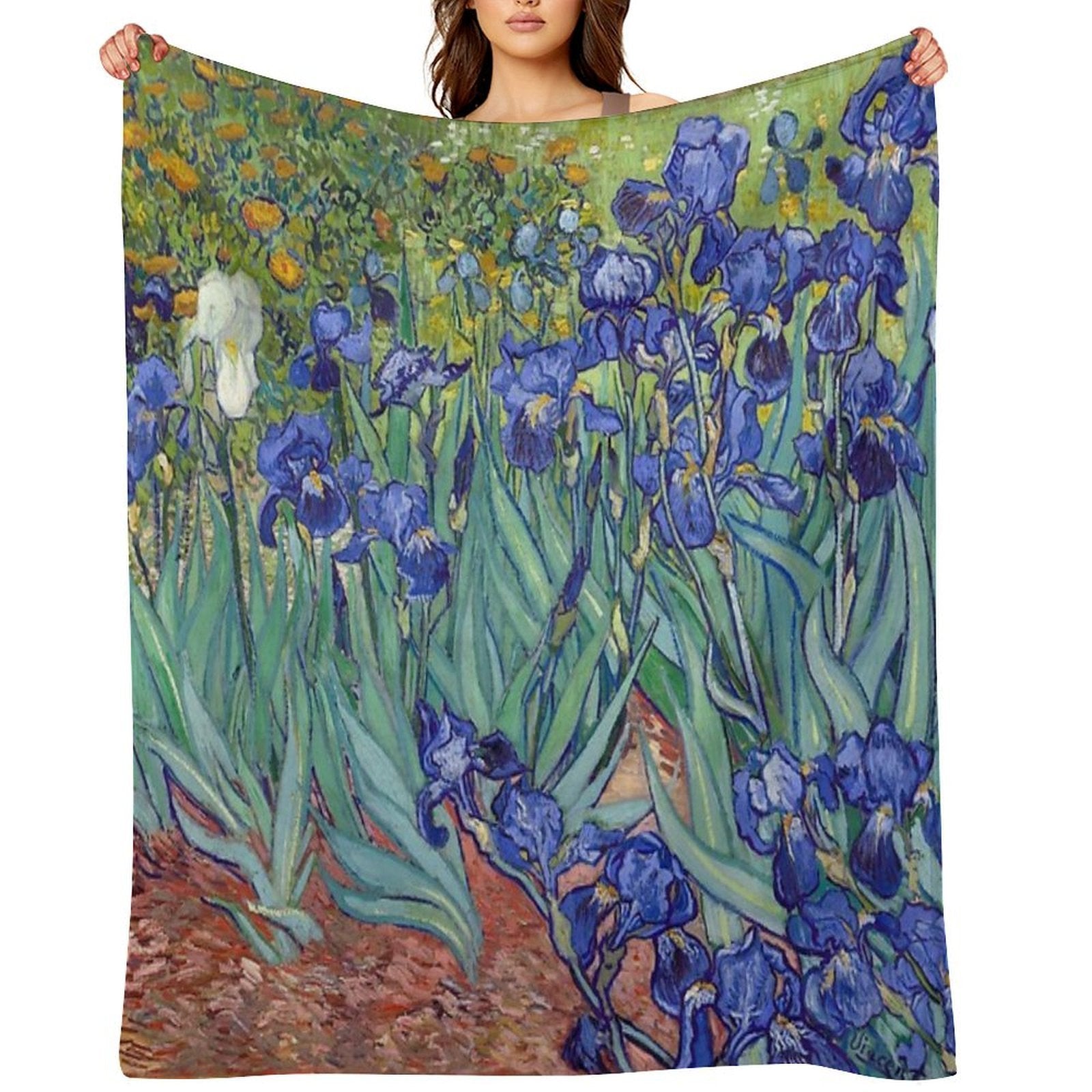 Van Gogh - Irises Anti-pilling Throw Blanket