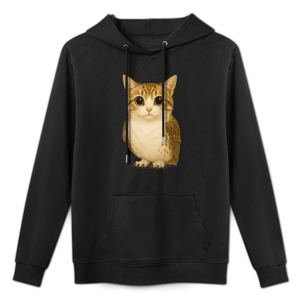 Funny Internet Trendy Meme Cursed Cat Owl Hybrid Premium Shape Retention Hoodie
