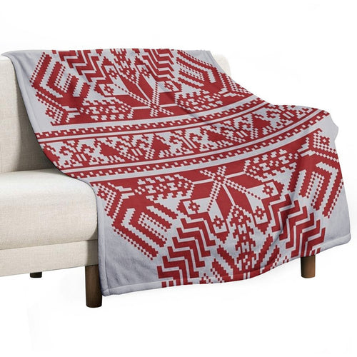 Baltic Traditional Ornament. Latvian Eco-conscious Throw Blanket