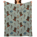 Professor Layton Repeated Pattern (Green) Easy Care Throw Blanket
