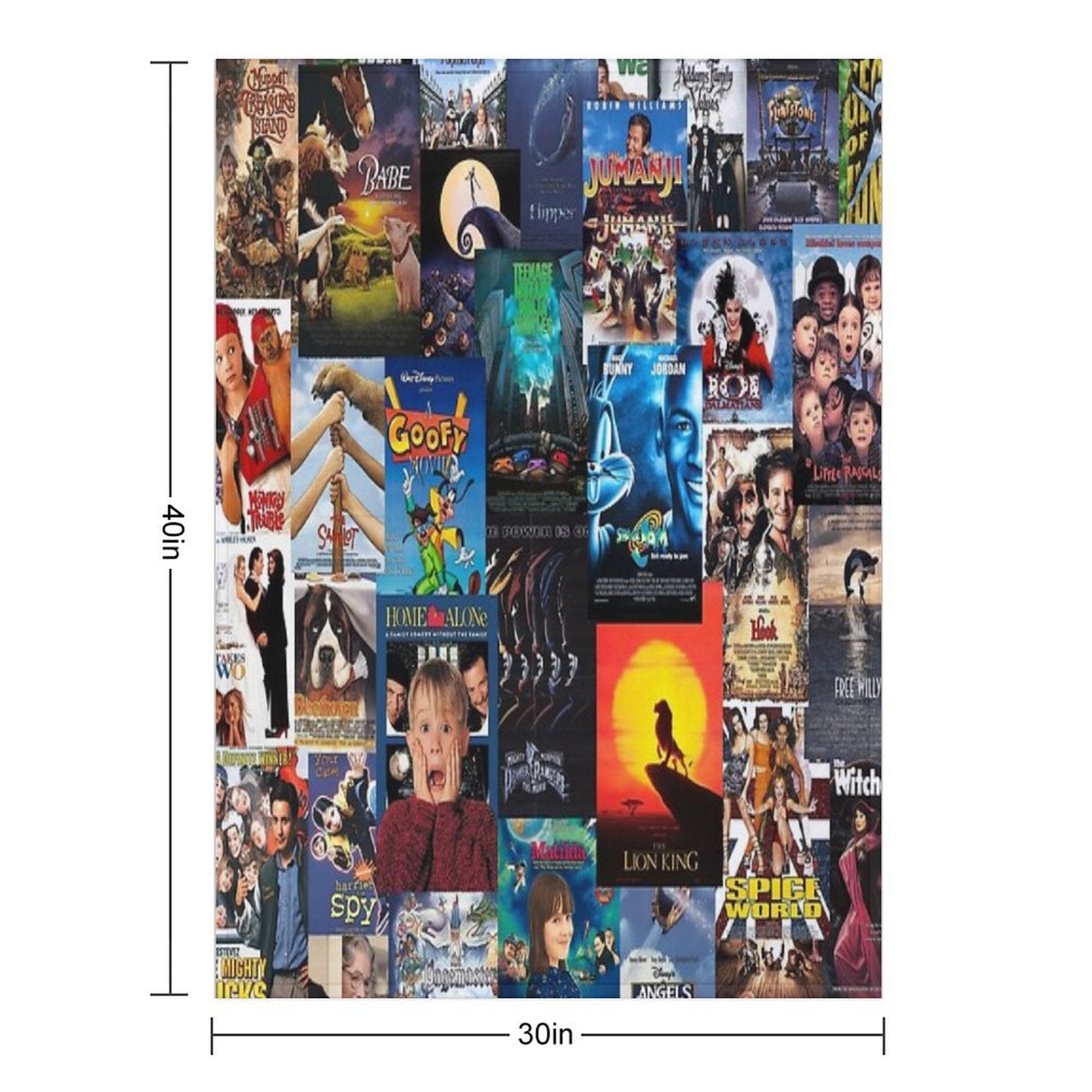 90s Childhood Movie Posters Easy Care Throw Blanket
